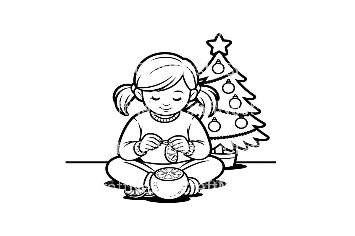 Christmas Kids and Fireplace Coloring Books