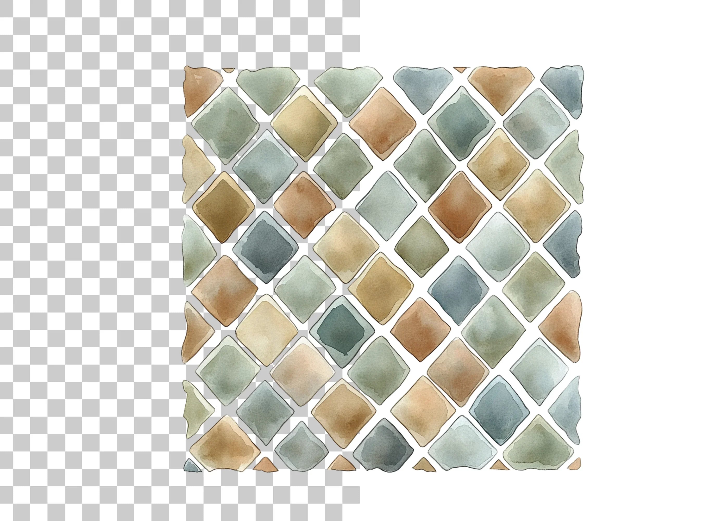 Diamond Tile Pattern Clipart Bundle