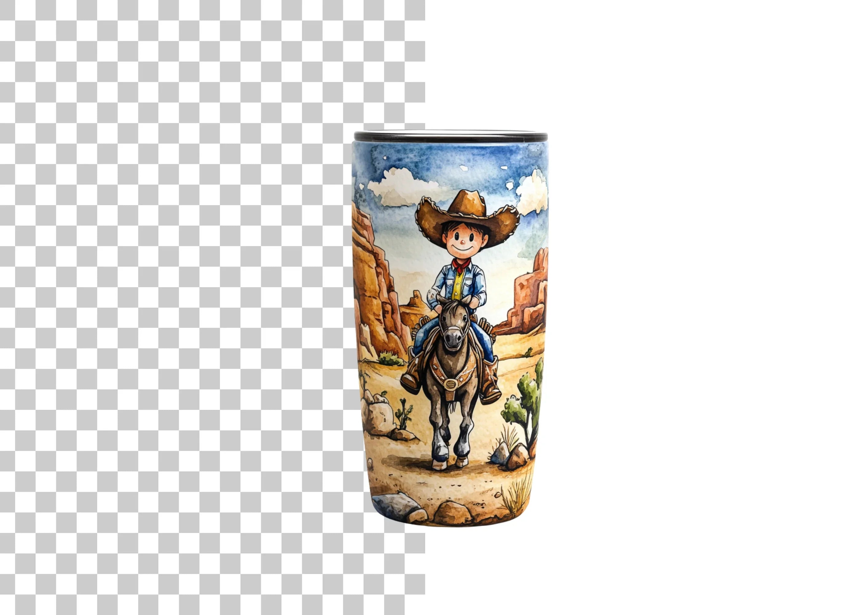 Cute Cowboy Riding Horse Clipart Bundle