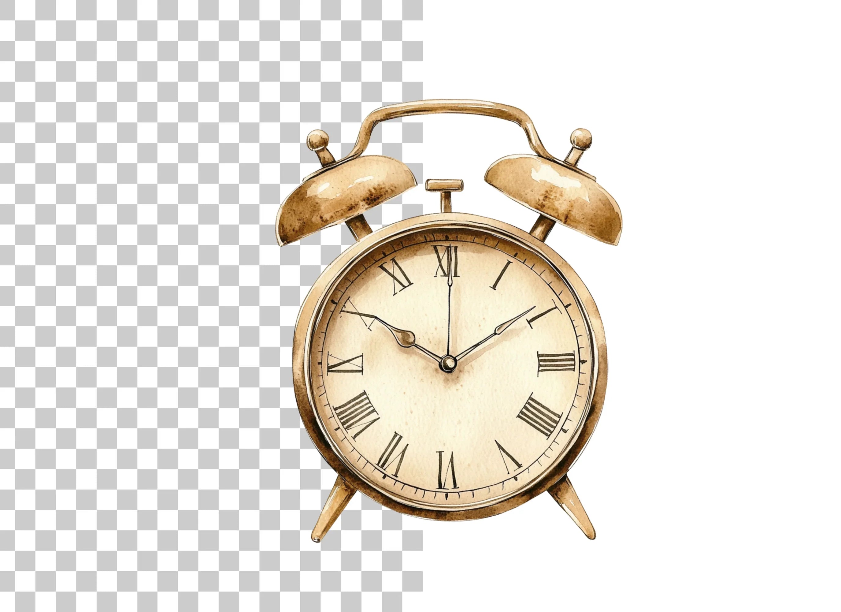 Vintage Alarm Clock Clipart Bundle