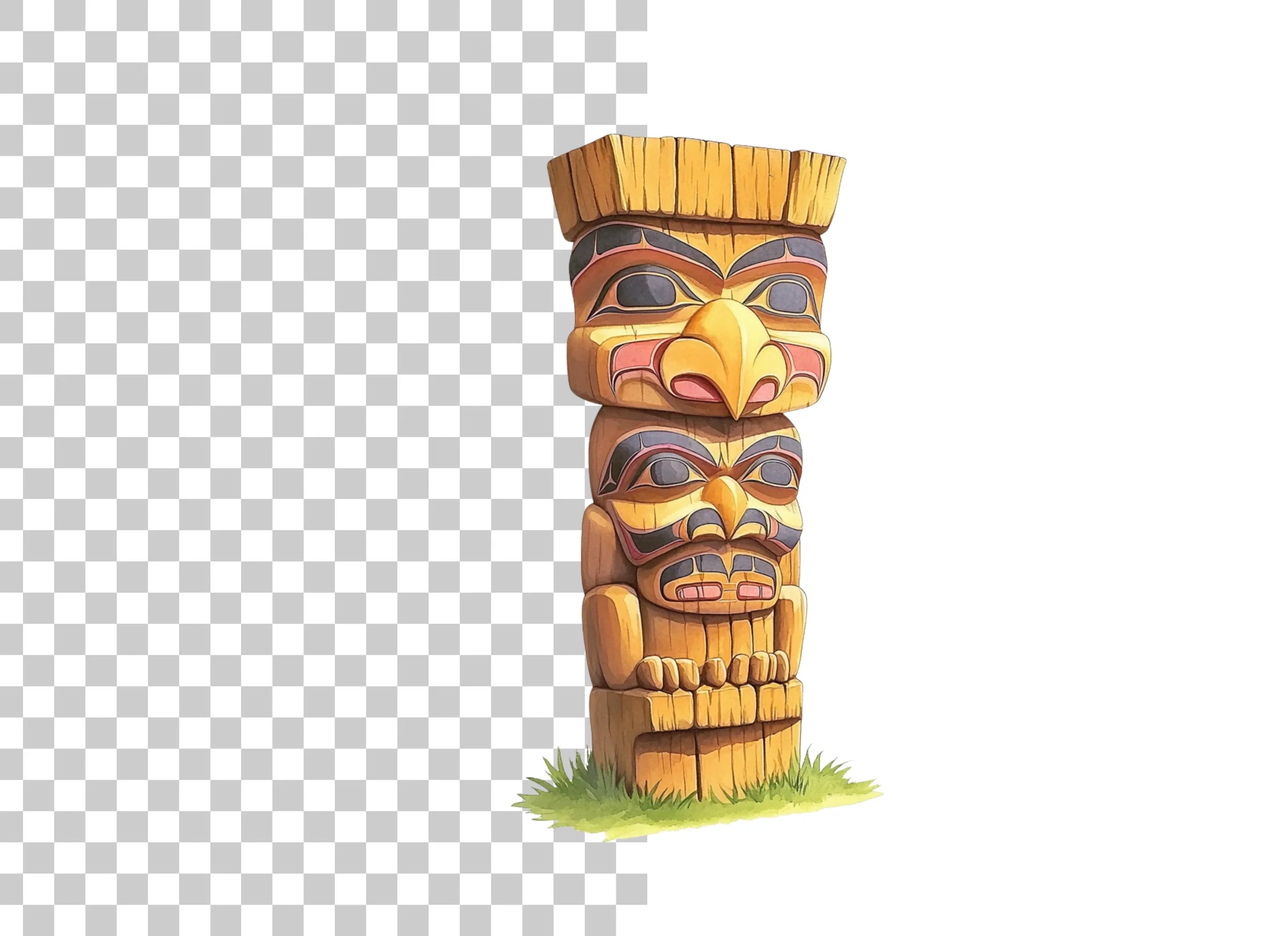 Native Totem Pole Clipart Bundle