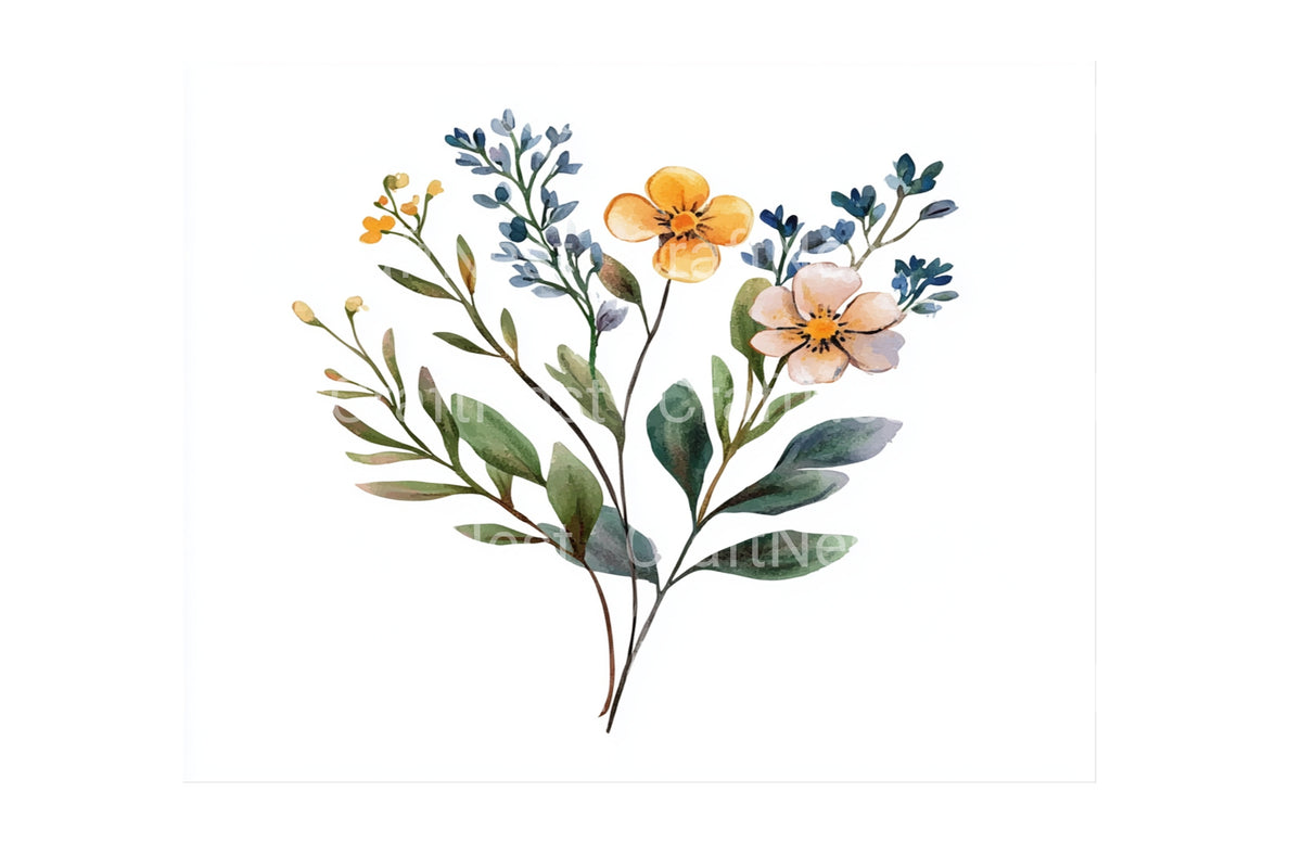 Wildflower Meadow Clipart Bundle