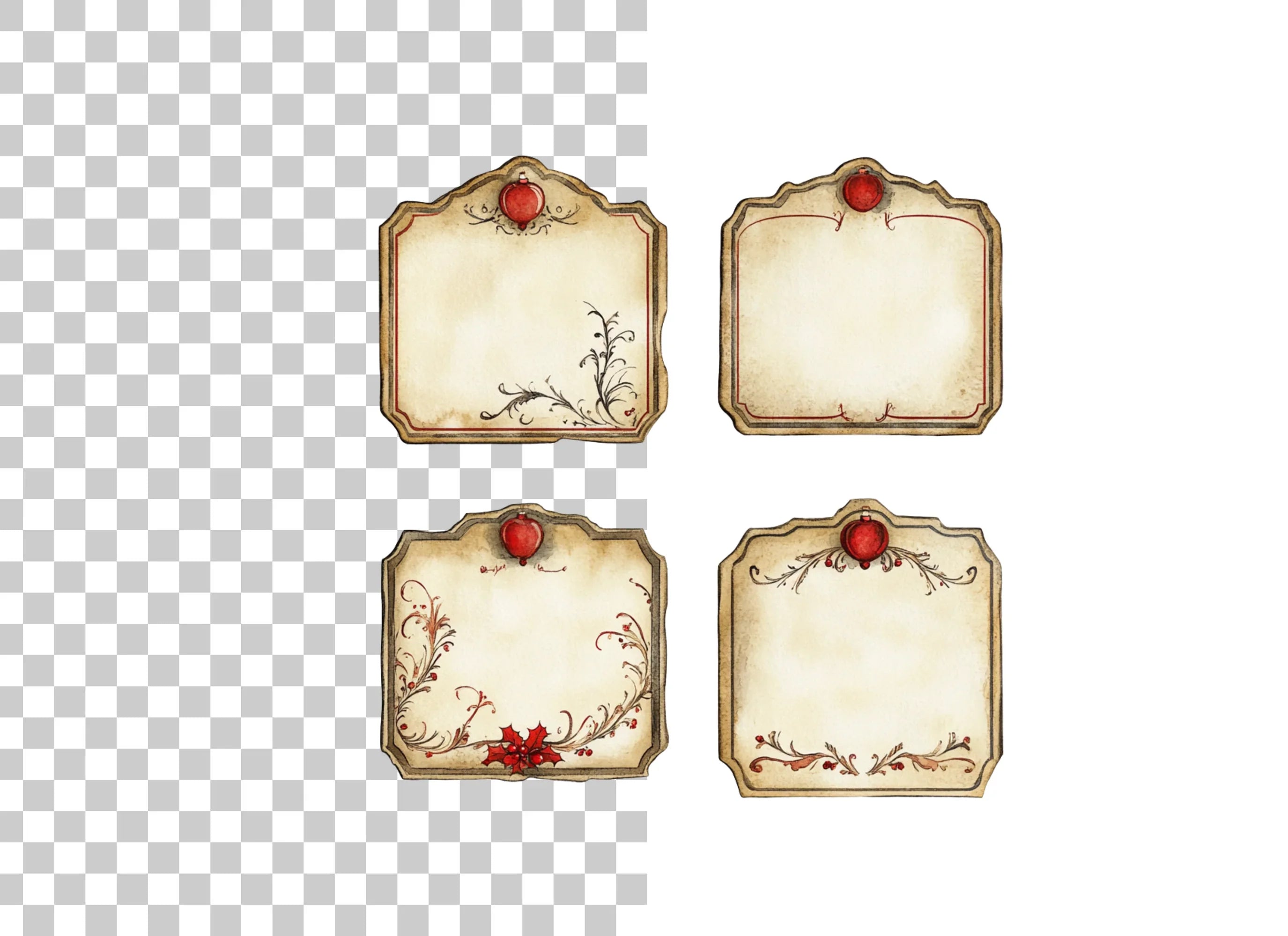 Vintage Christmas Labels Clipart Bundle