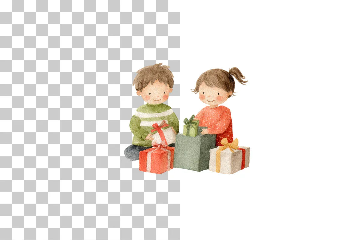 Christmas Kids Gift Box Clipart Bundle - CraftNest - Digital Crafting and Art