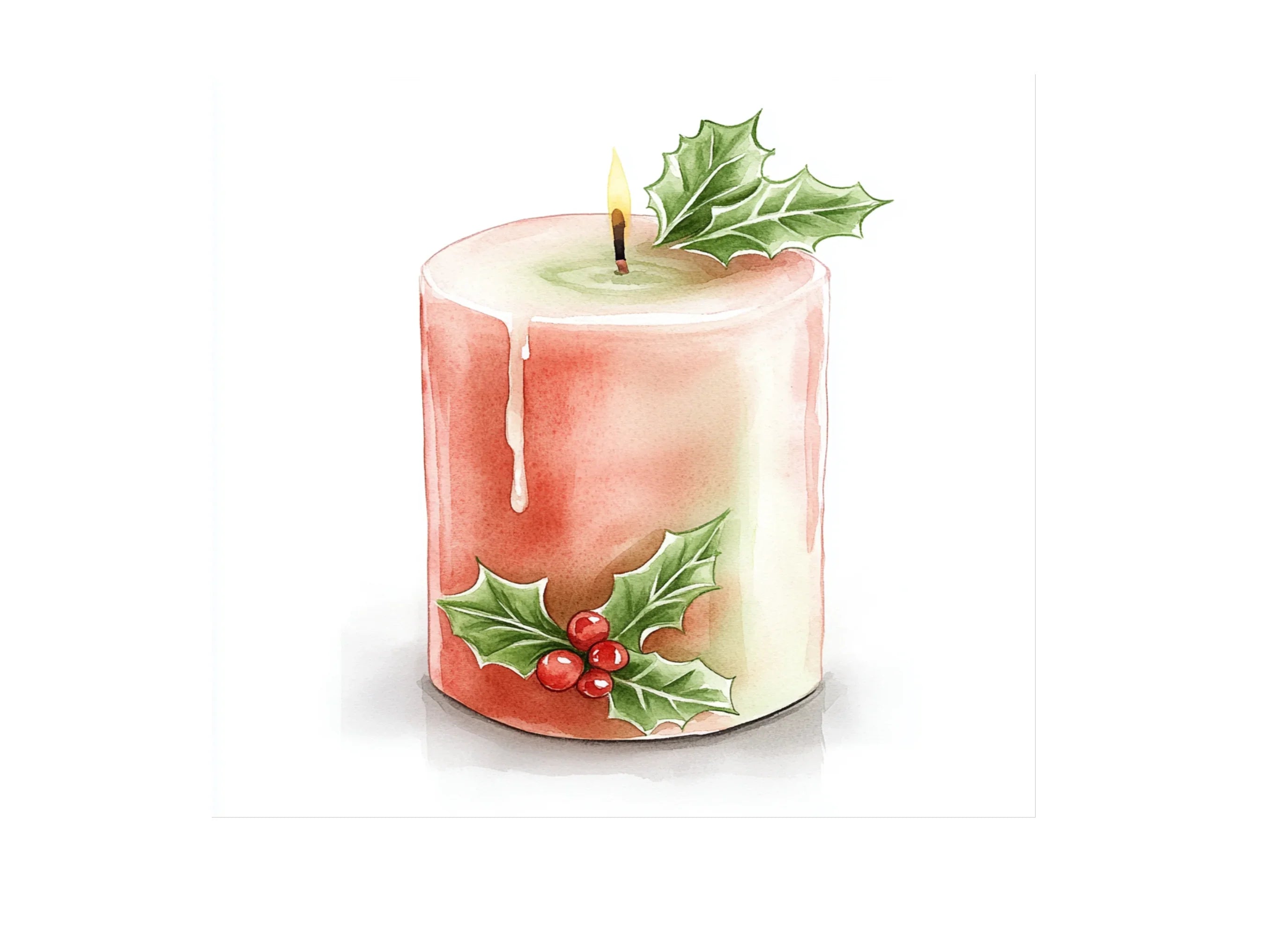 Red Christmas Candles Clipart Bundle