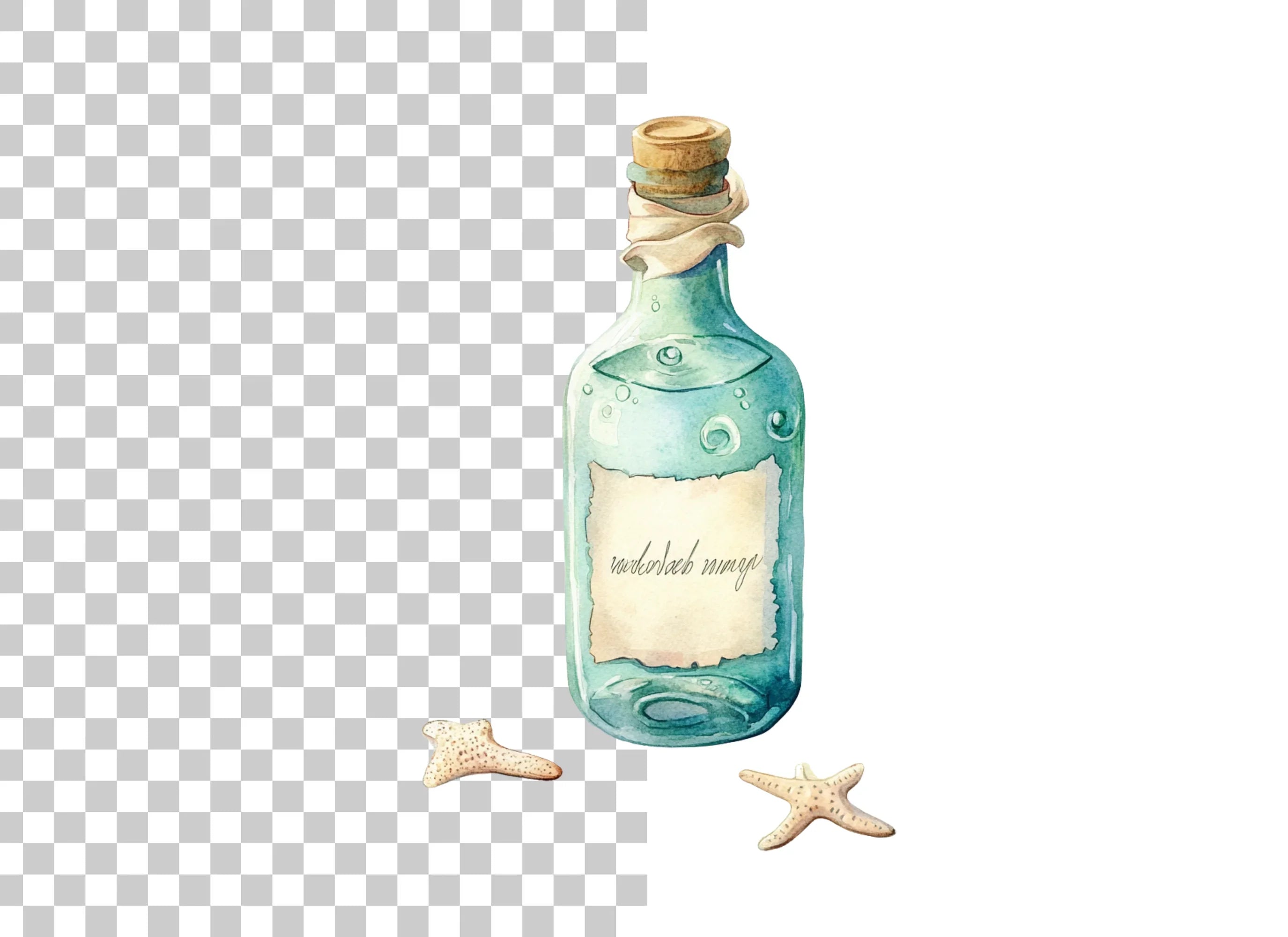 Ocean Message in a Bottle Clipart Bundle