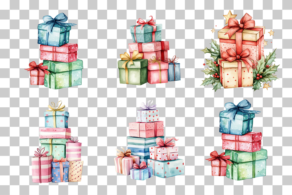 Christmas Gift Box Clipart Bundle - CraftNest - Digital Crafting and Art