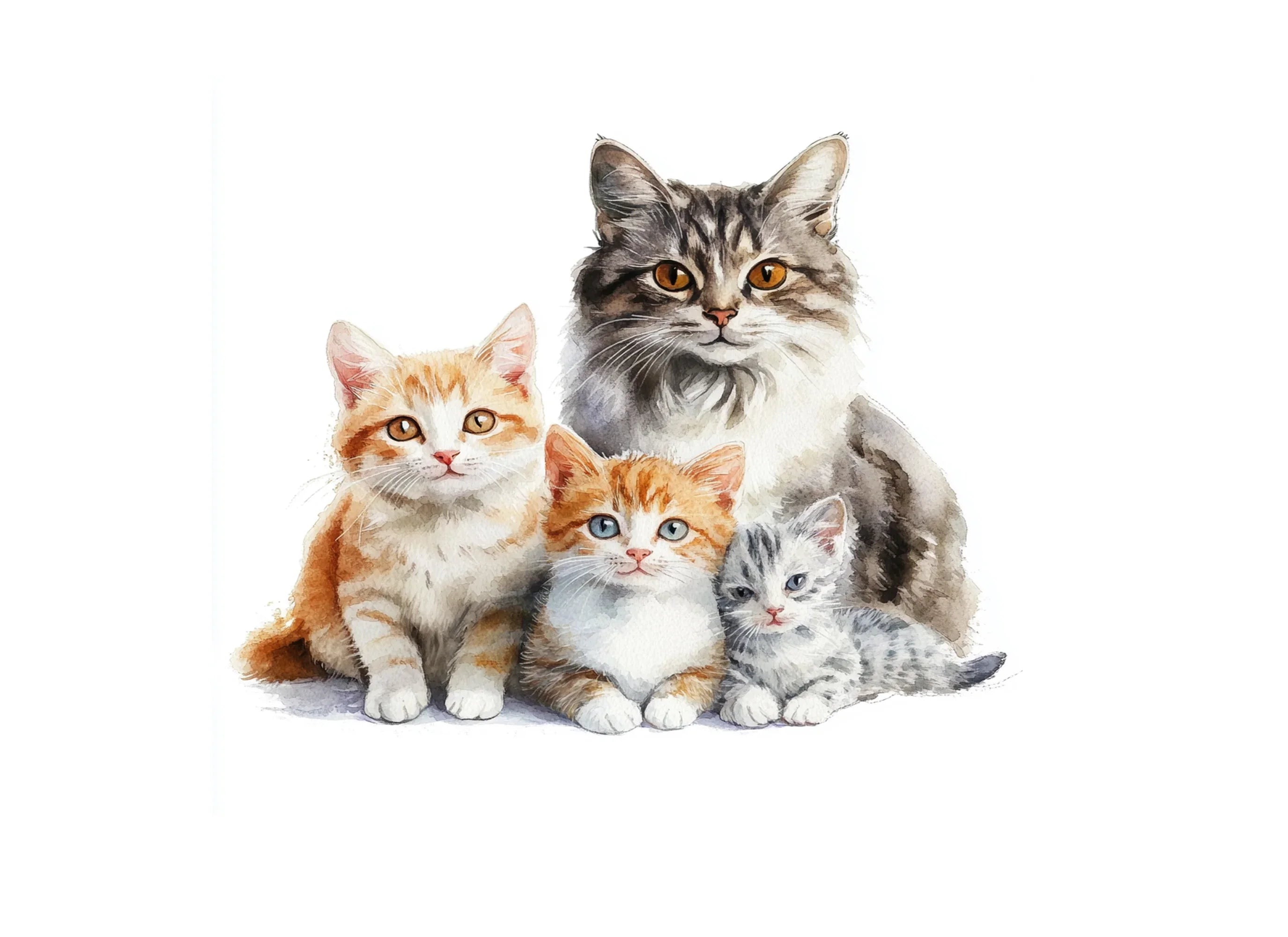 Cute Cat and Kitten Clipart Bundle