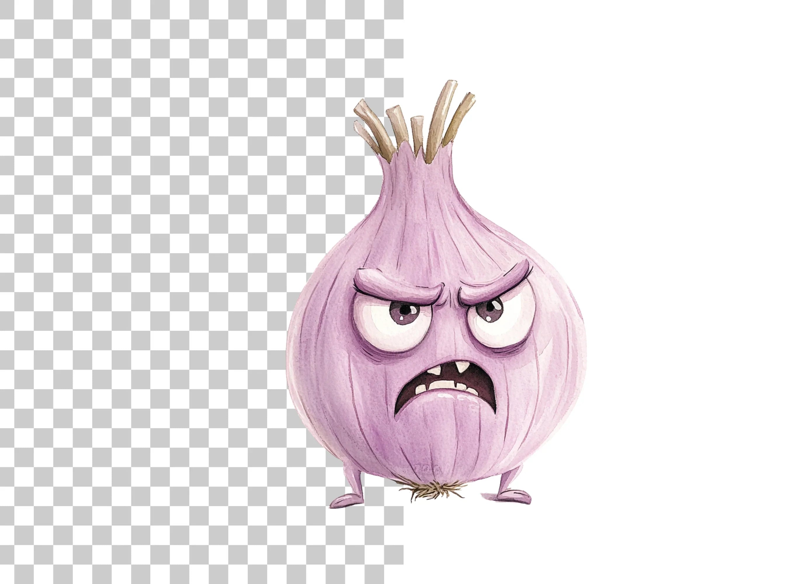 Angry Purple Onion Clipart Bundle