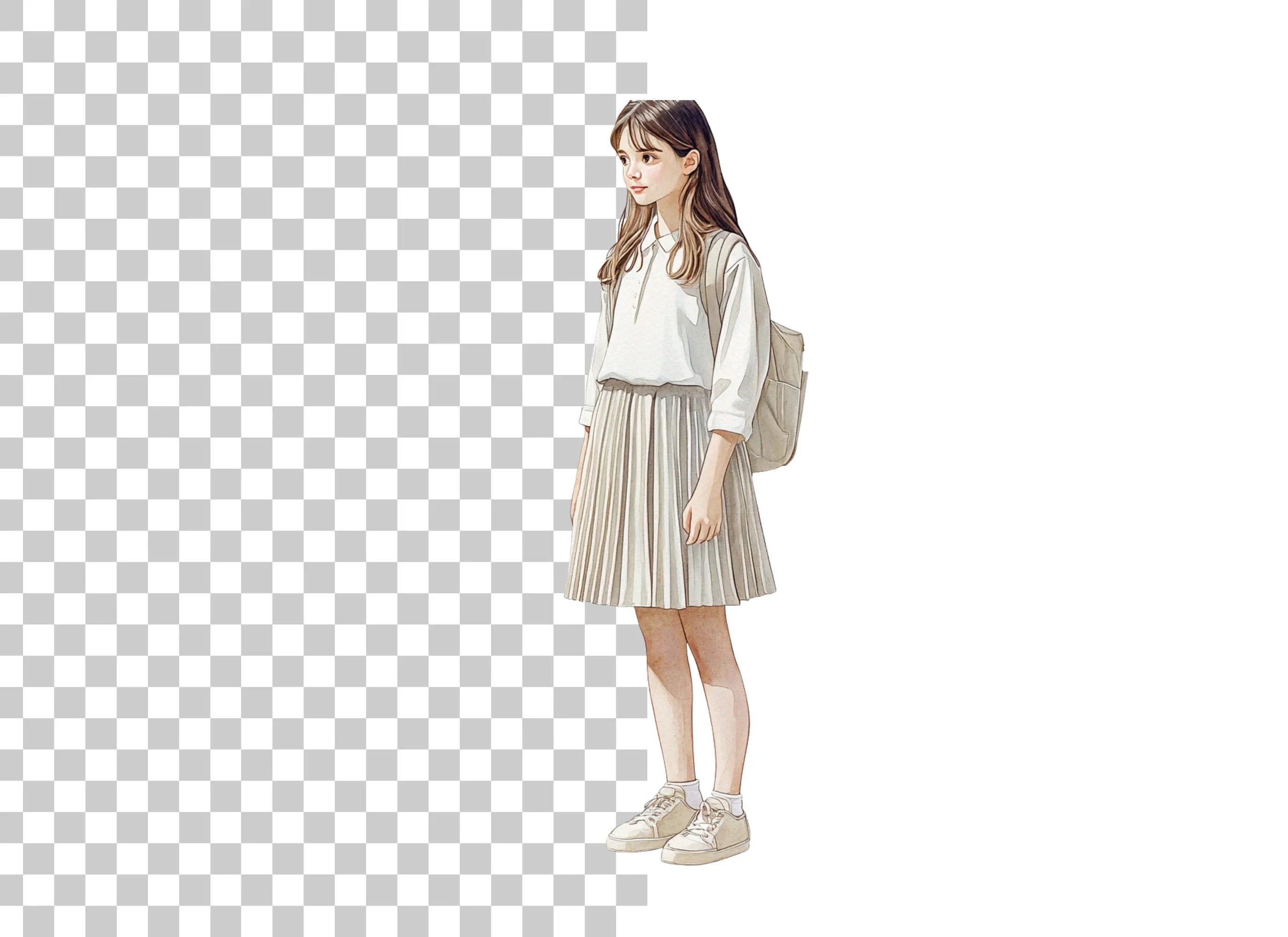 Cute School Girls Clipart Bundle