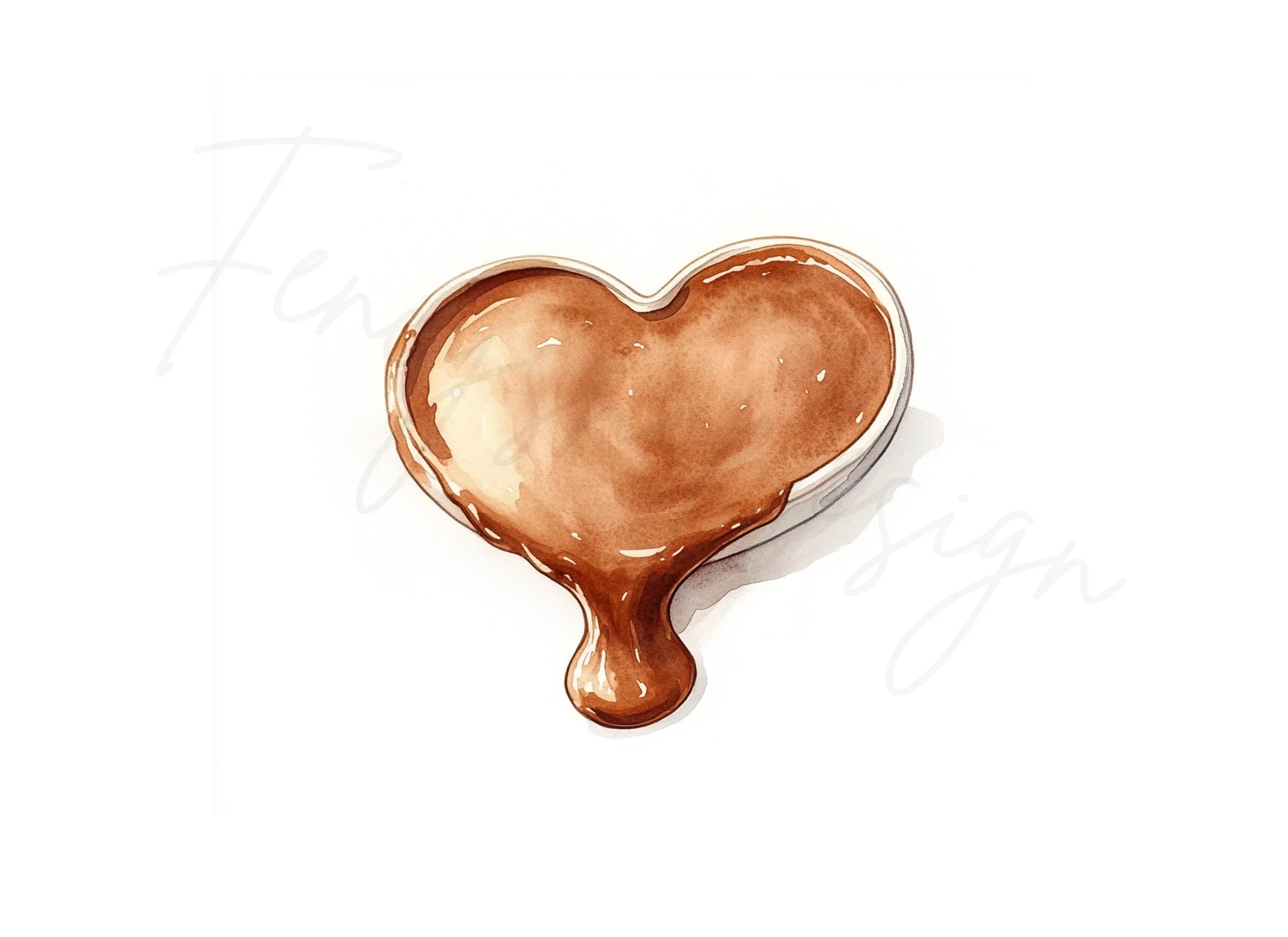 Melted Chocolate Heart Coffee Clipart Bundle
