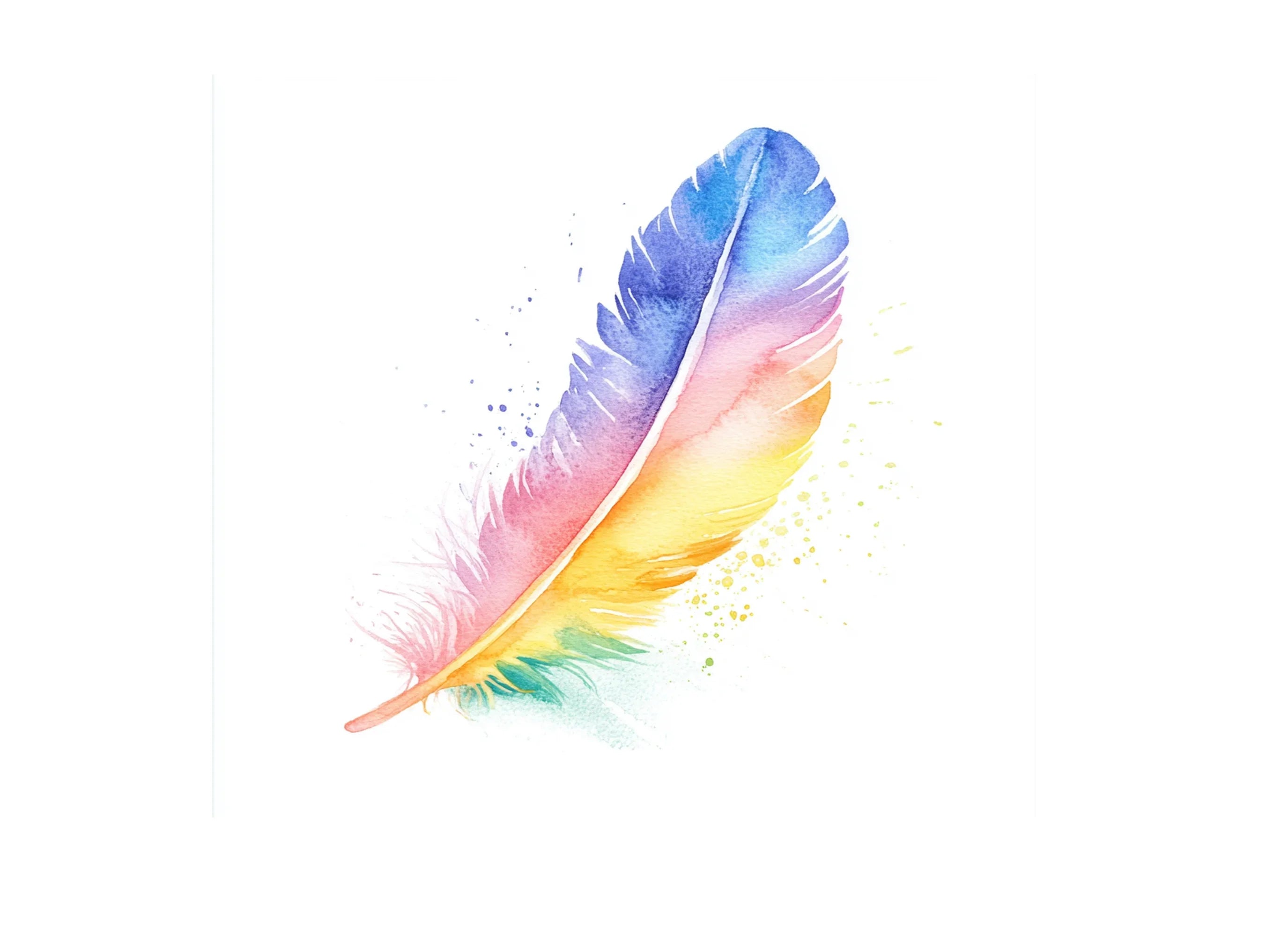 Vibrant Rainbow Feathers Clipart Bundle