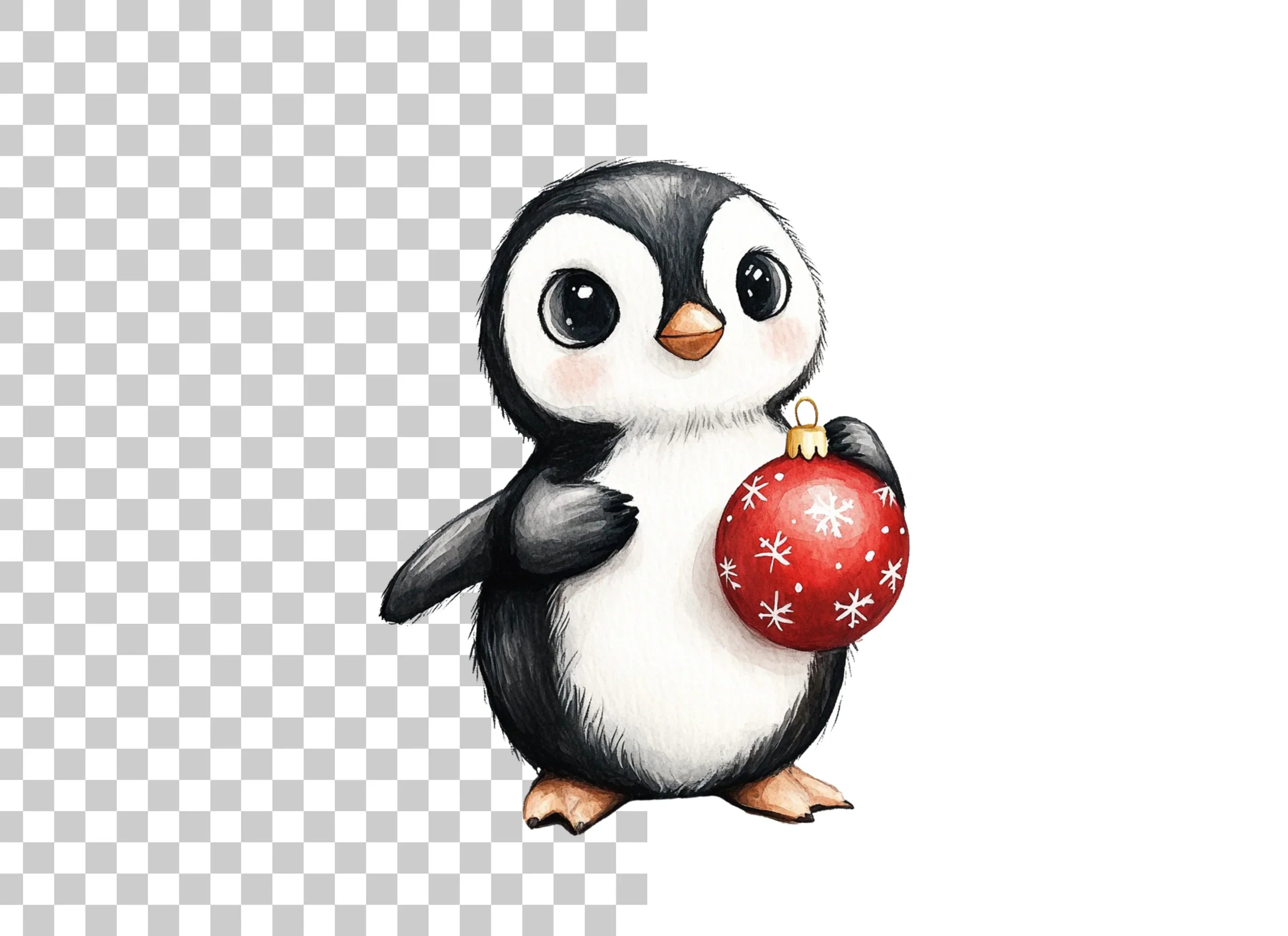 Cute Christmas Penguin Clipart Bundle