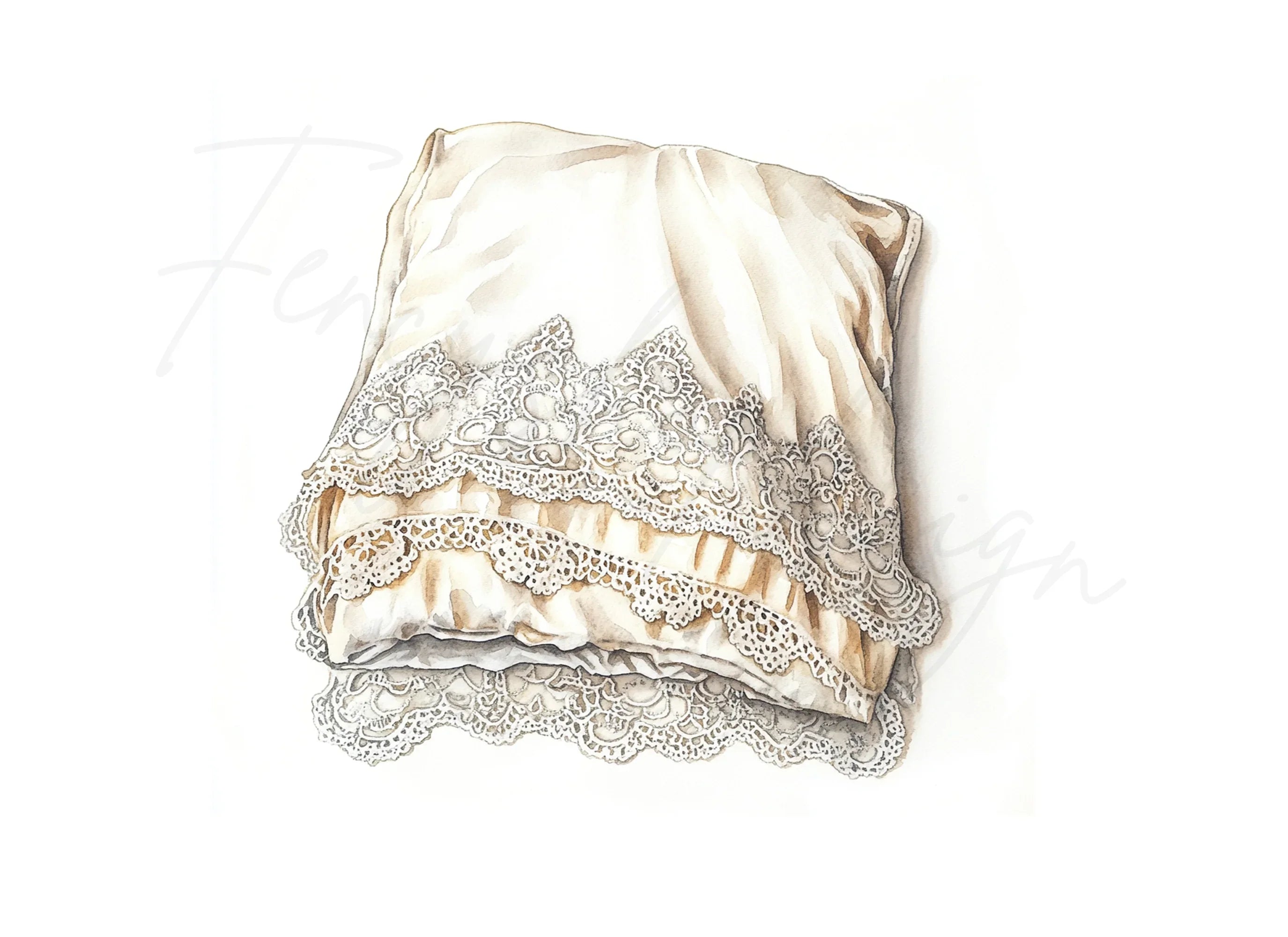 Elegant Lace Bedding and Curtains Clipart Bundle