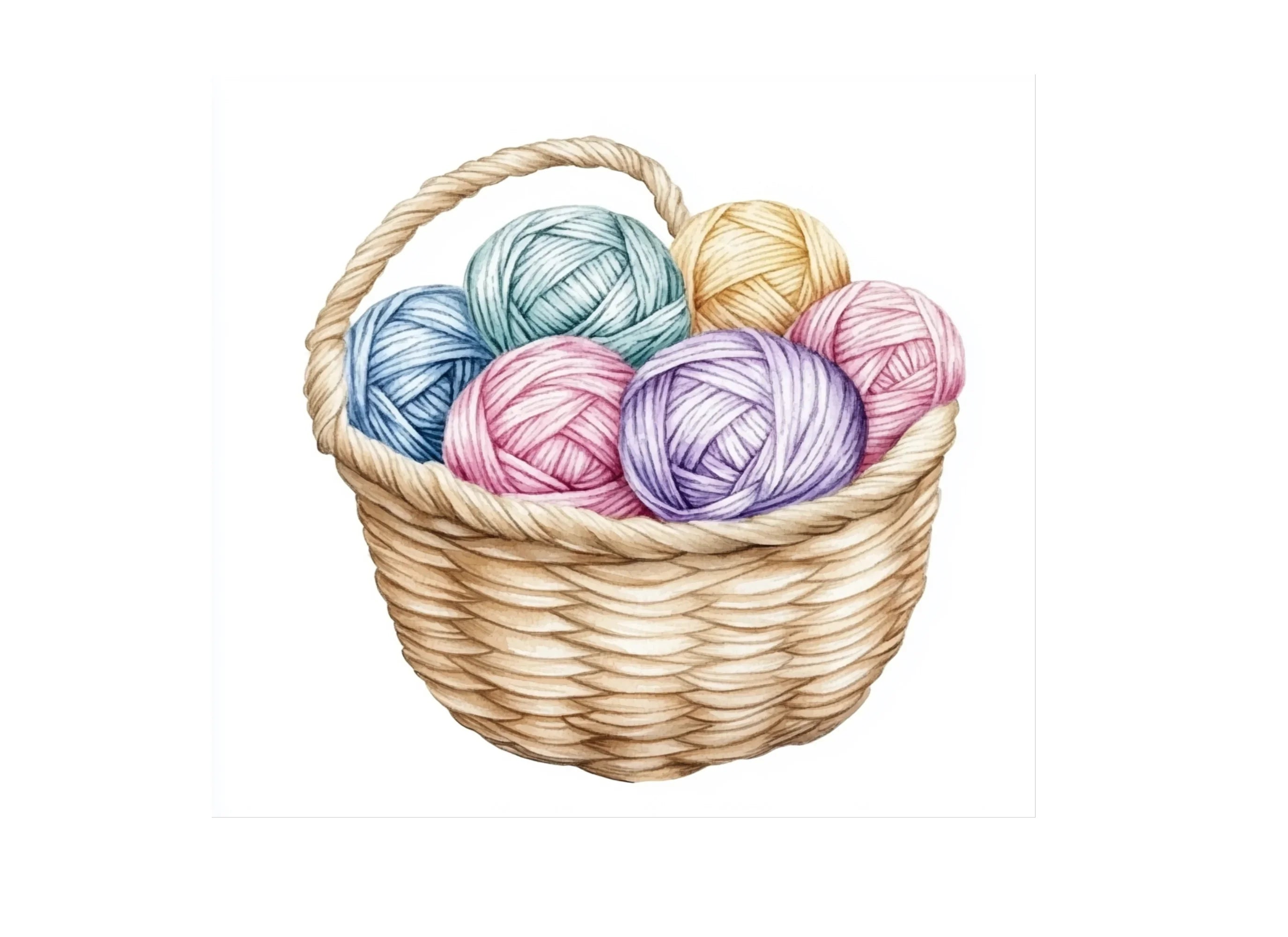 Yarn Basket Clipart Bundle