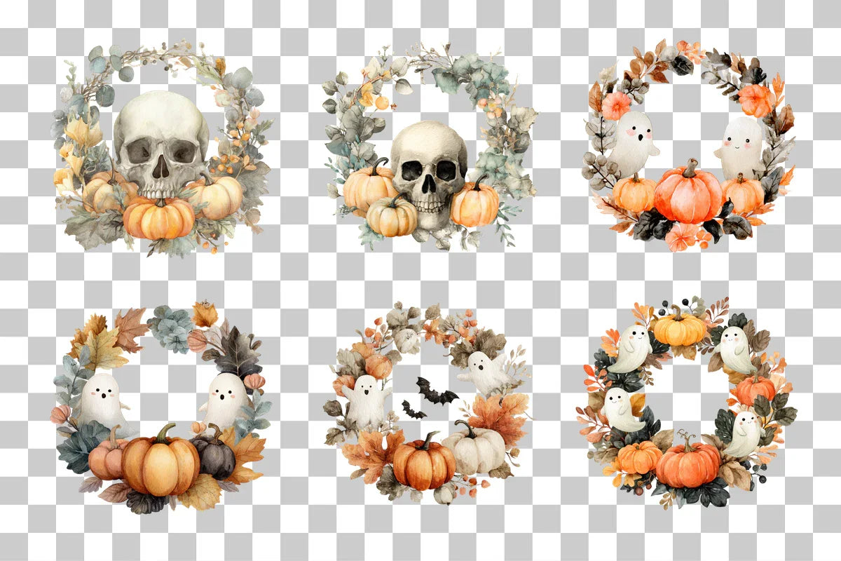 Halloween Wreath Clipart Bundle - CraftNest - Digital Crafting and Art