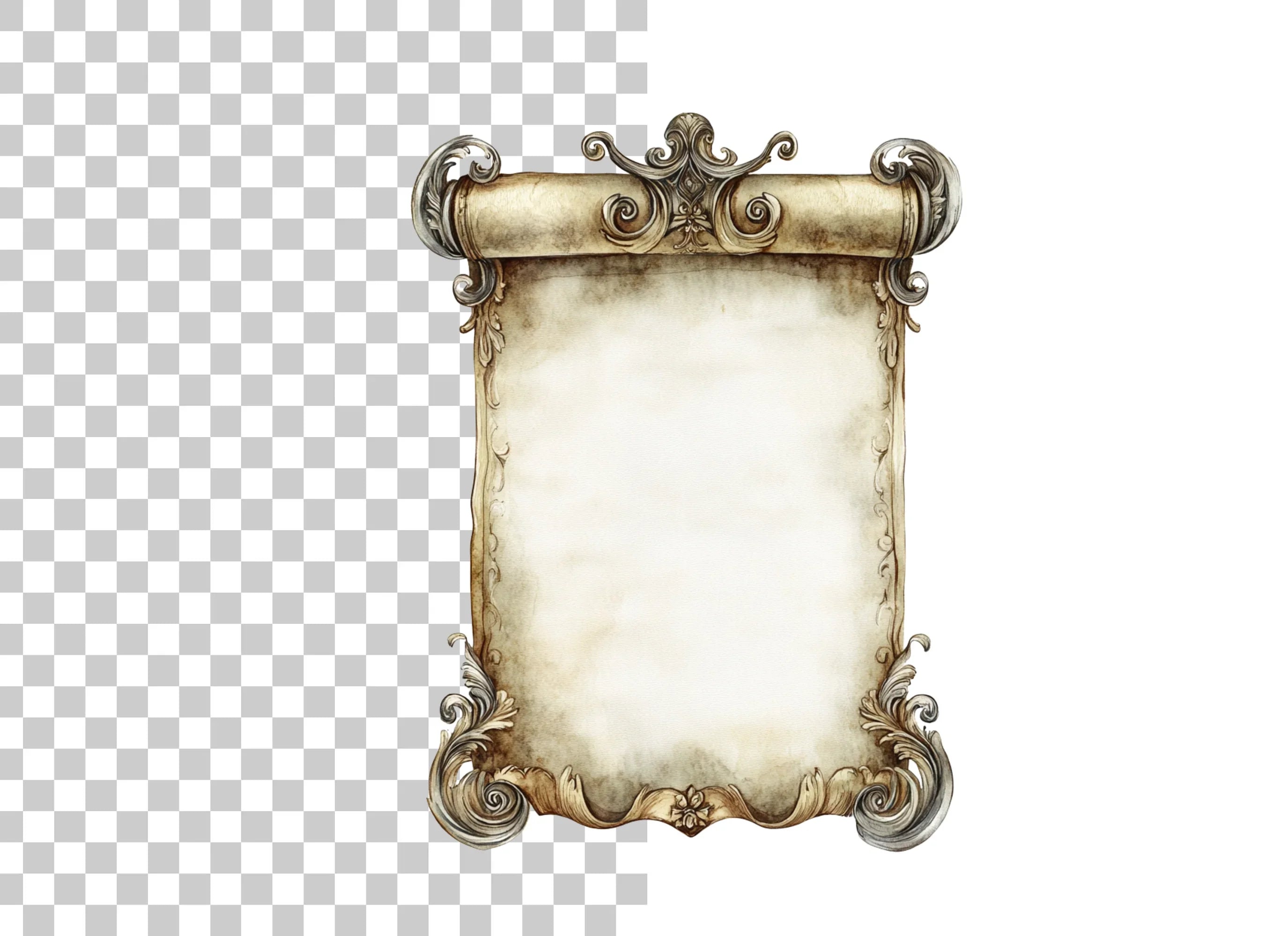 Vintage Scroll Frames Clipart Bundle