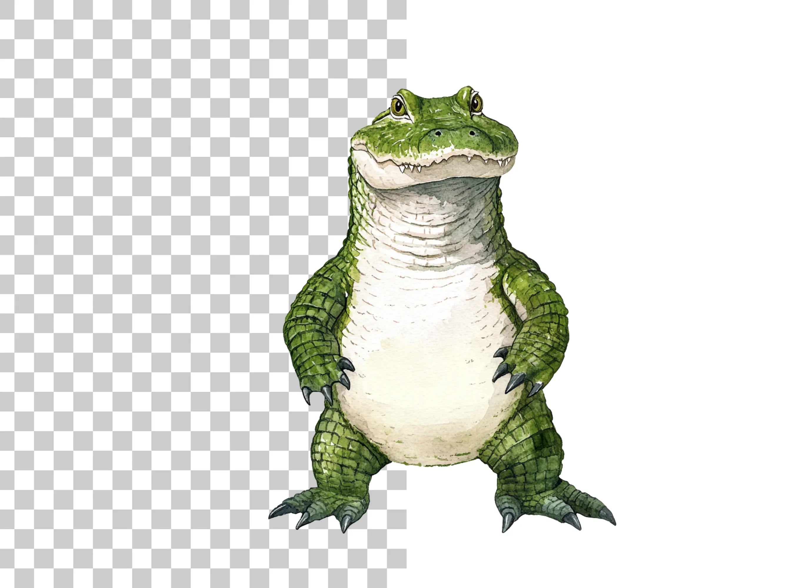Smiling Alligator Character Clipart Bundle