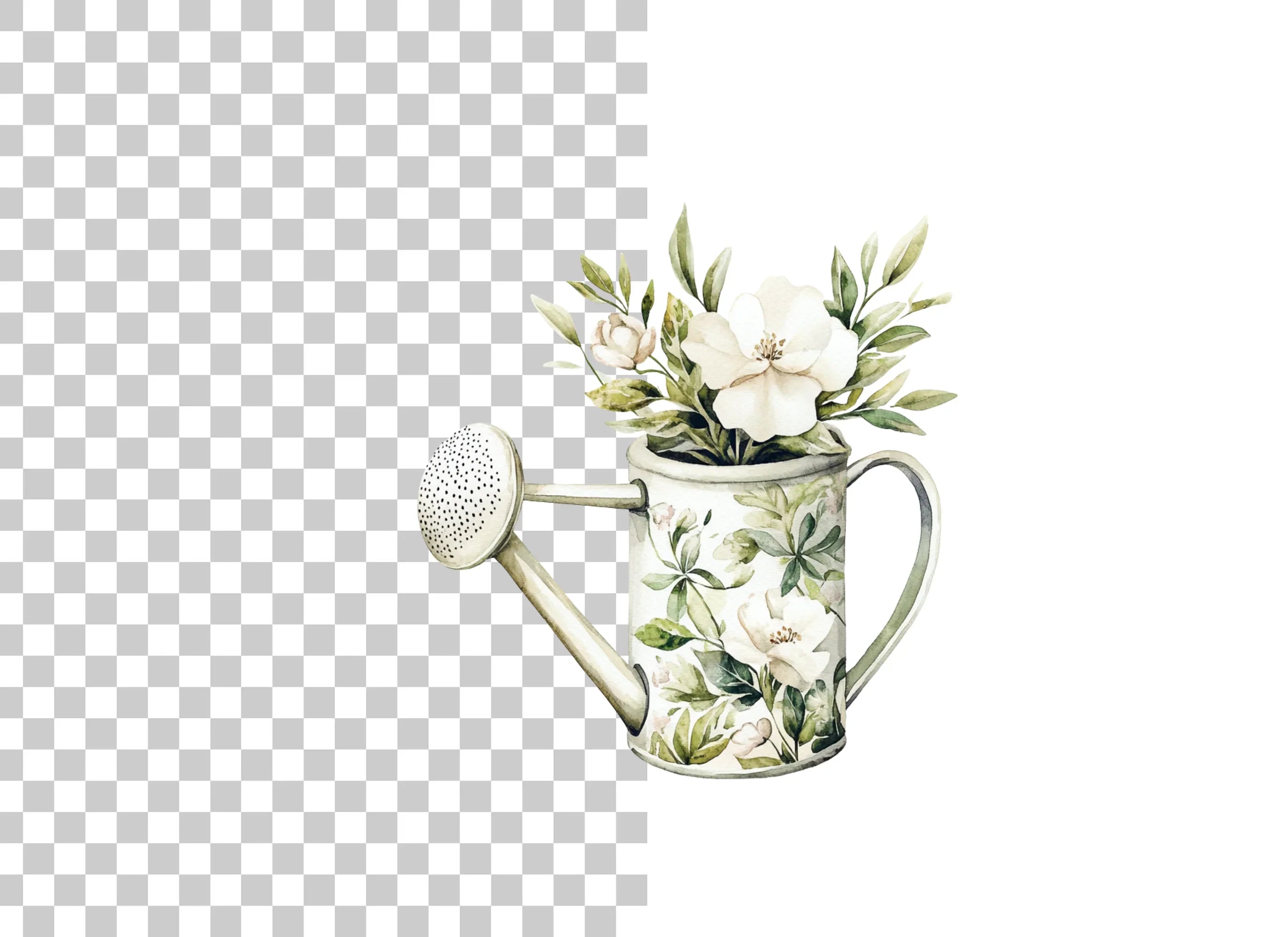 Floral Watering Can Clipart Bundle