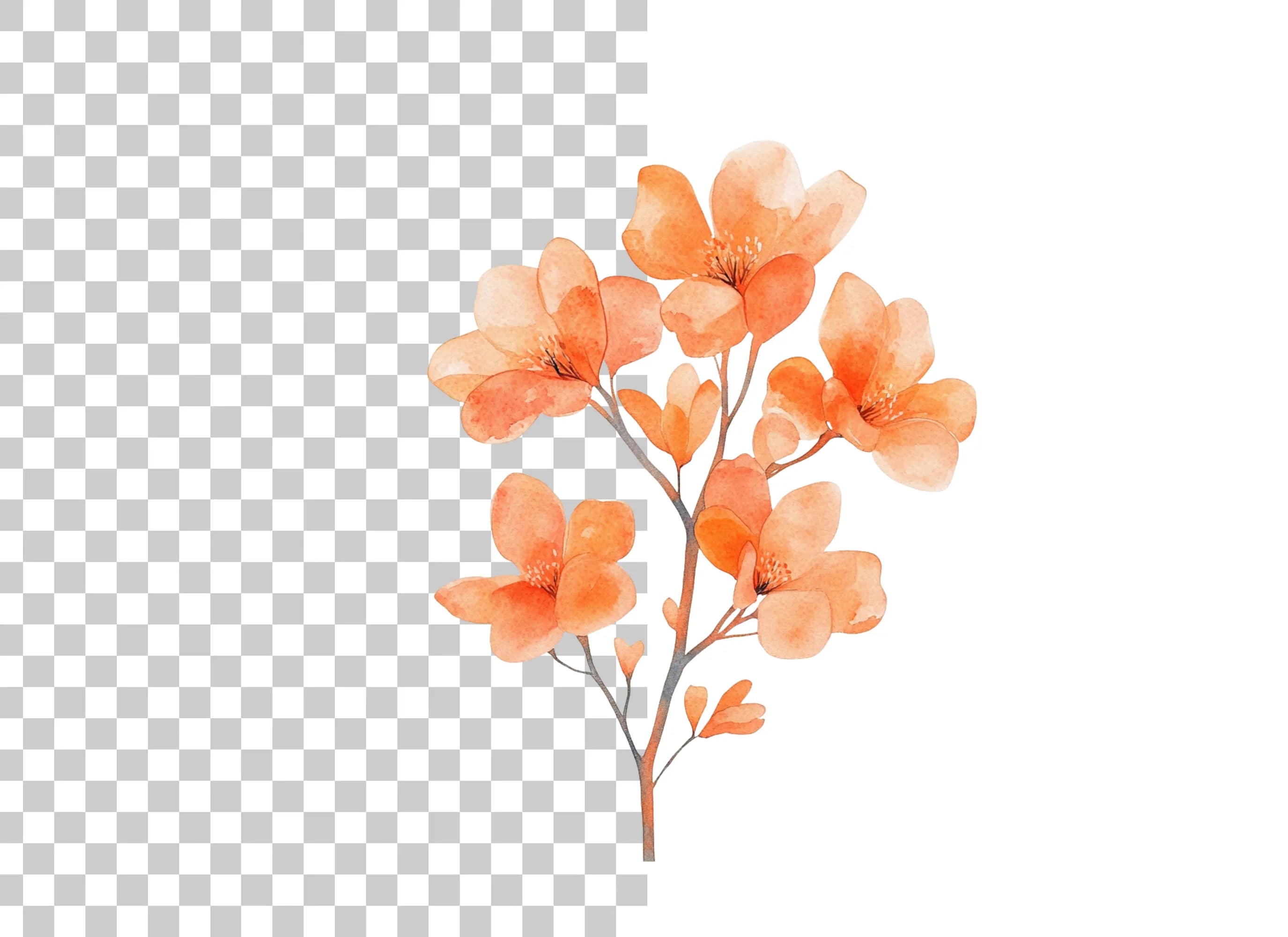Delicate Orange Blossom Branch Clipart Bundle