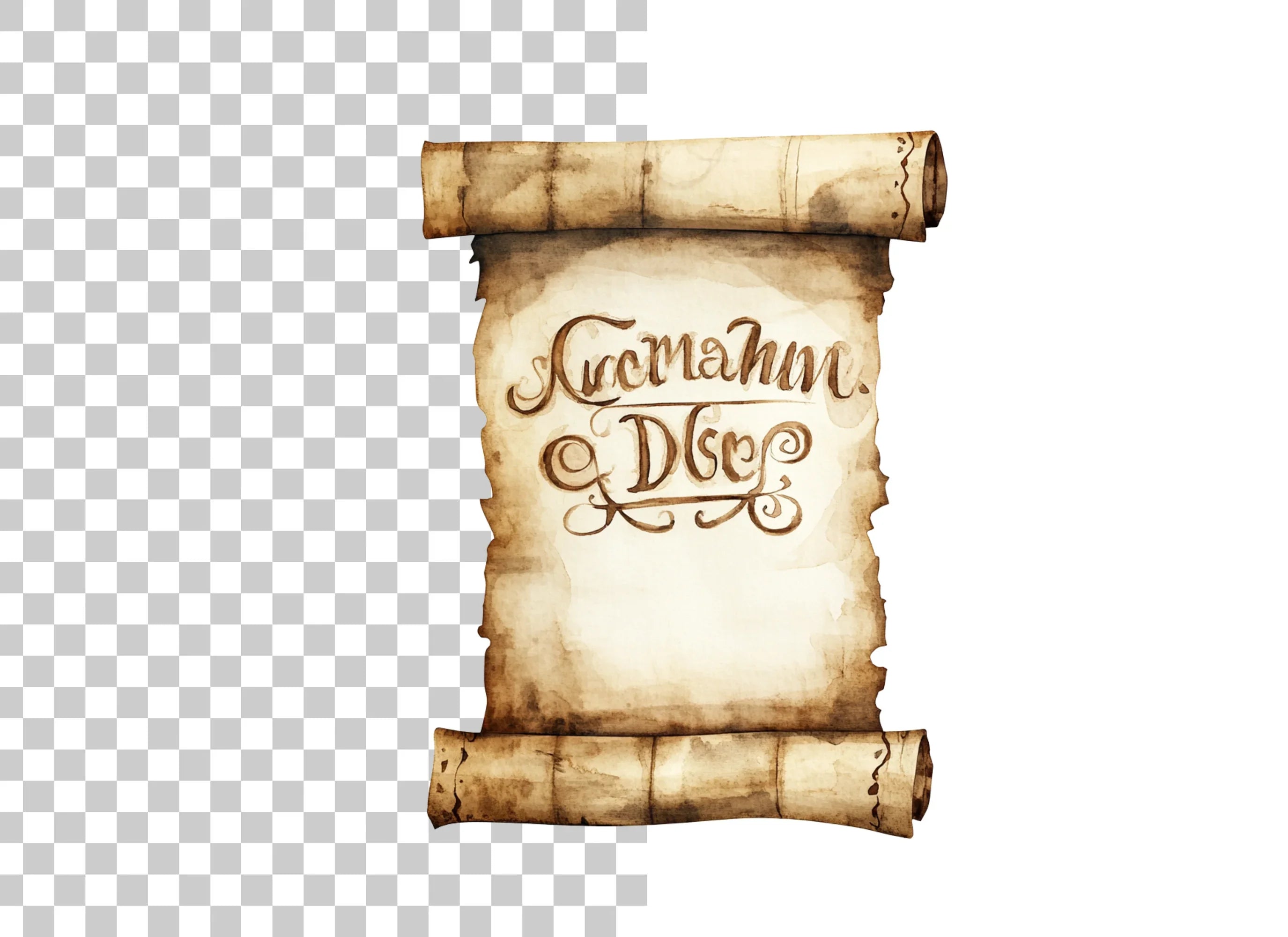 Vintage Scroll Calligraphy Clipart Bundle