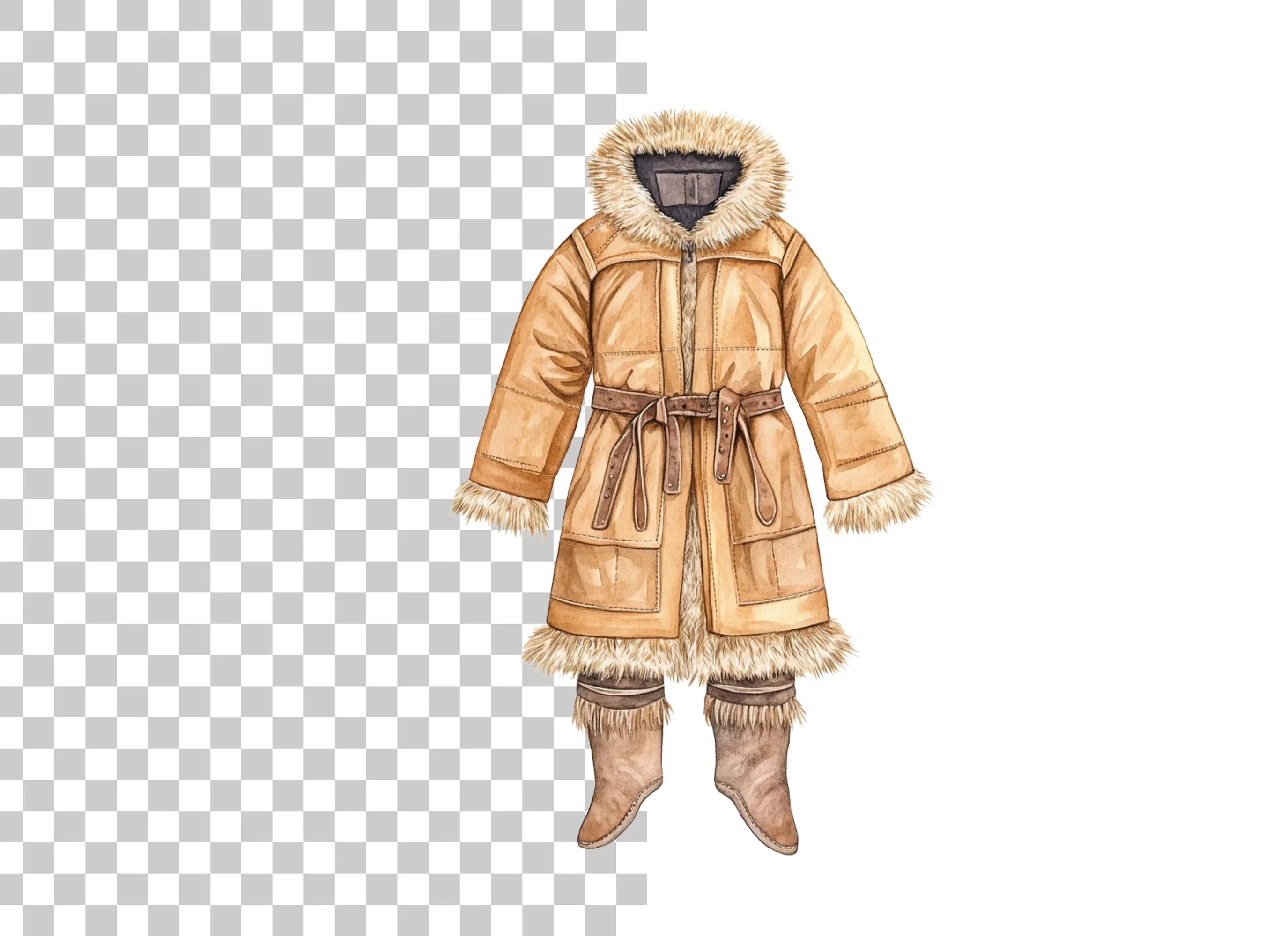 Eskimo Winter Outfit Clipart Bundle