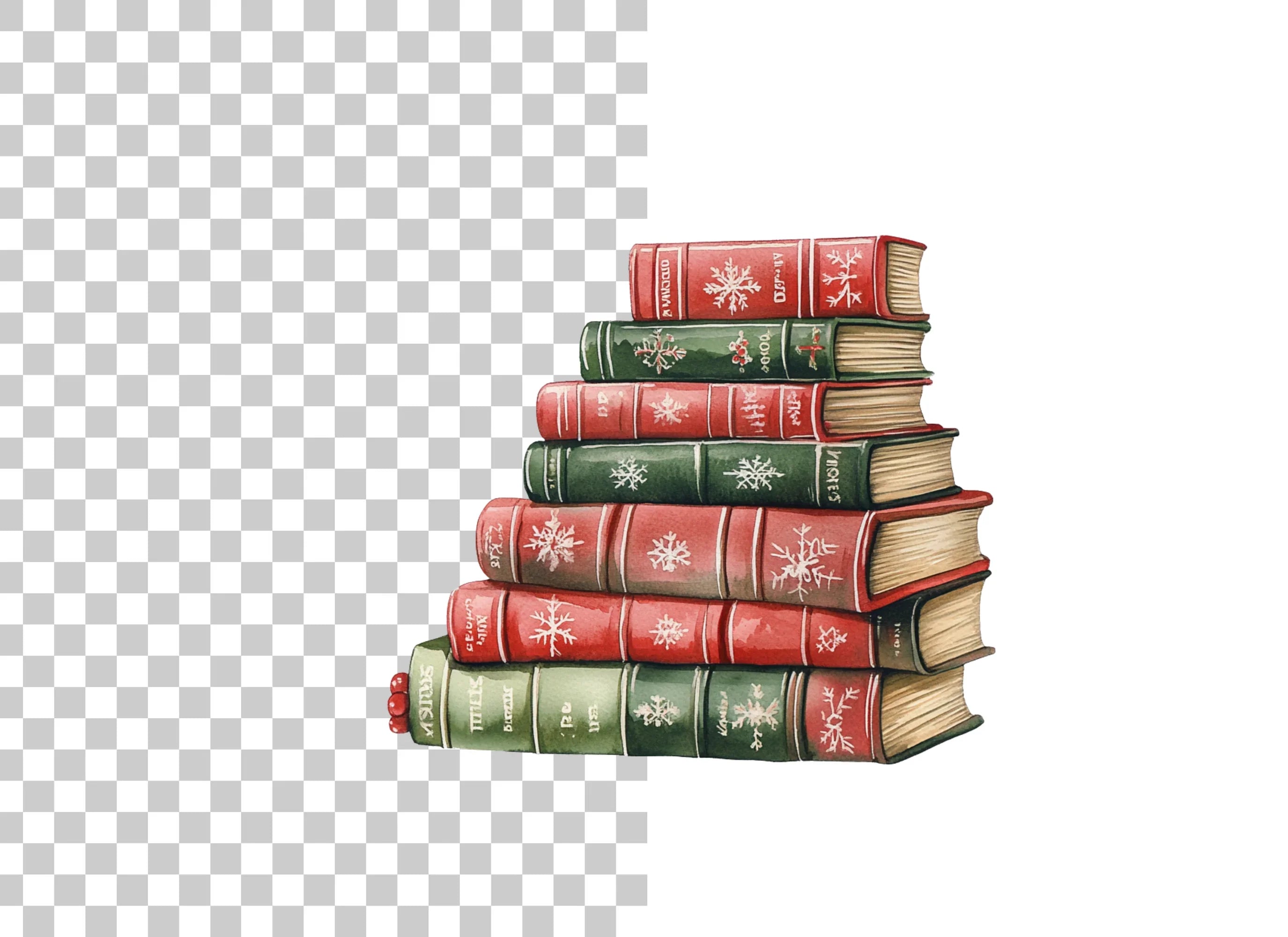 Christmas Books Stack Clipart Bundle
