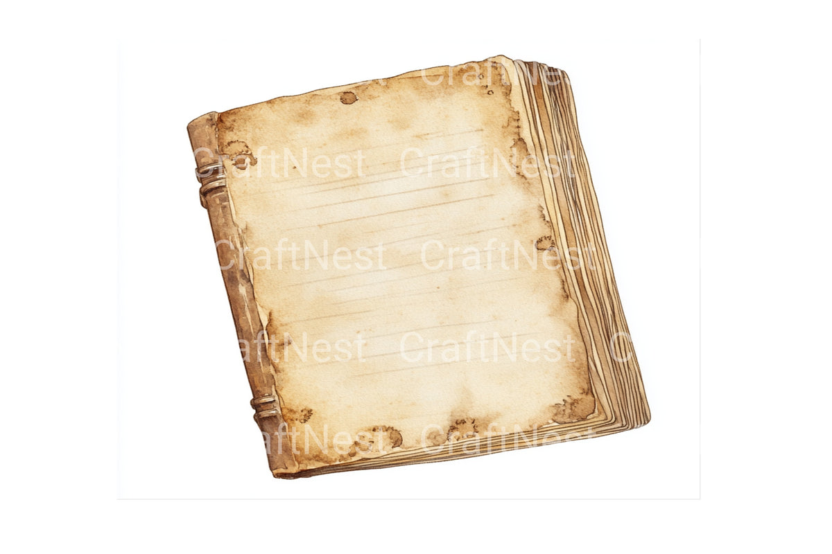 Aged Scroll Textures Elements Clipart Bundle