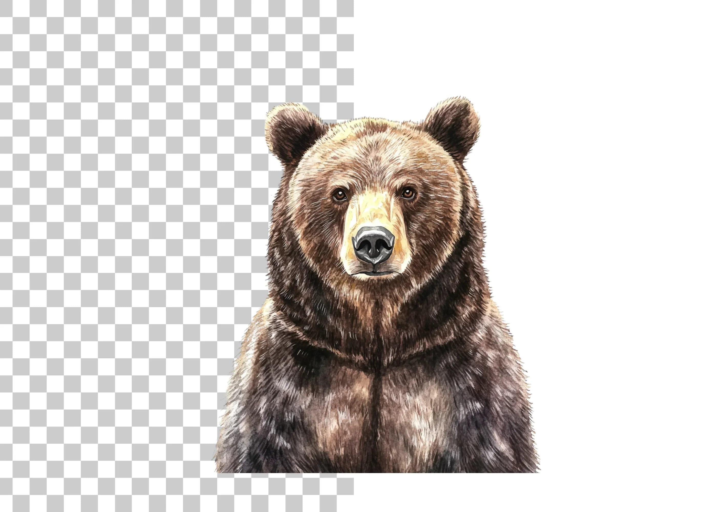 Grizzly Bear Portraits Clipart Bundle
