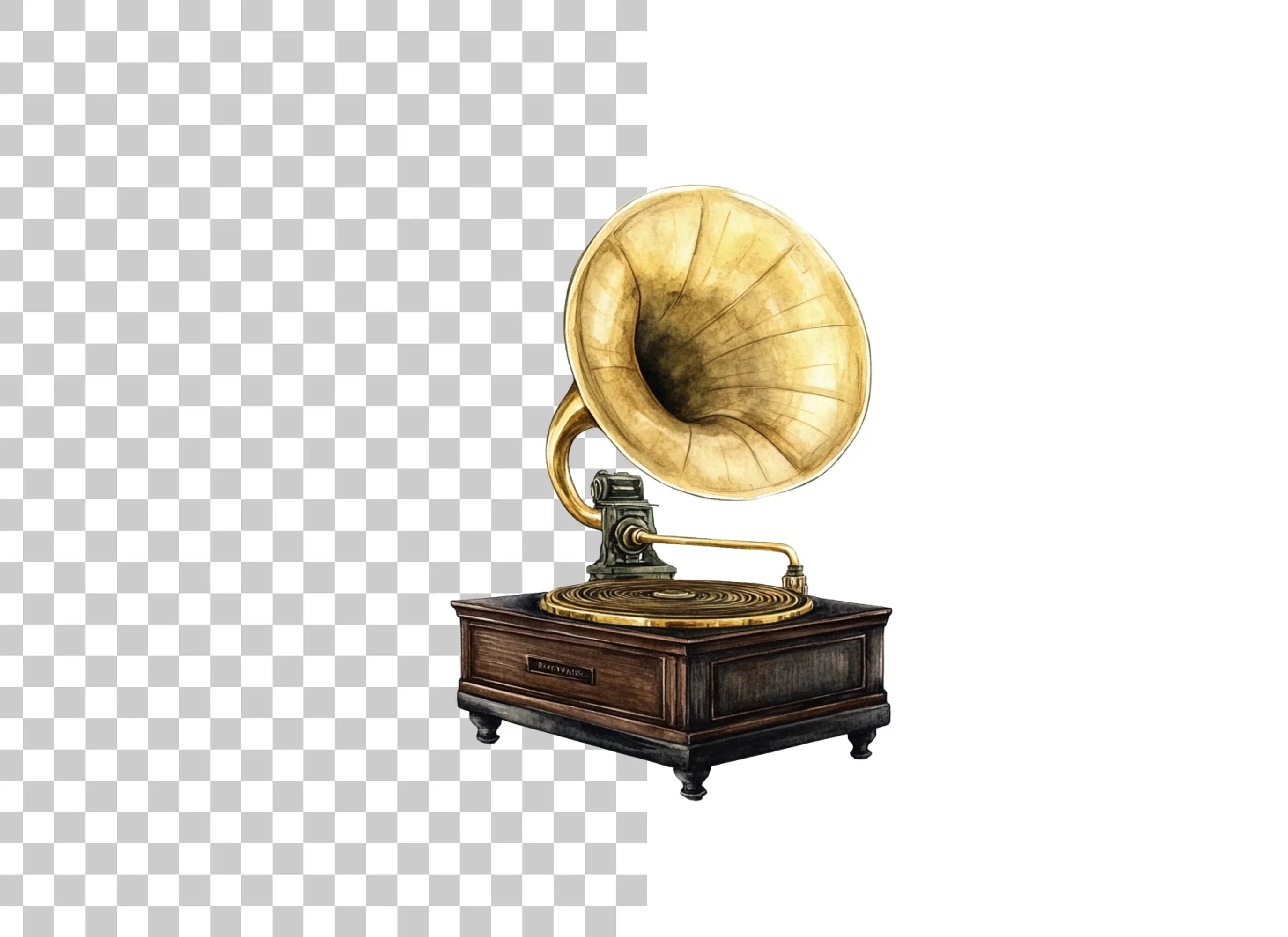 Vintage Gramophone Clipart Bundle