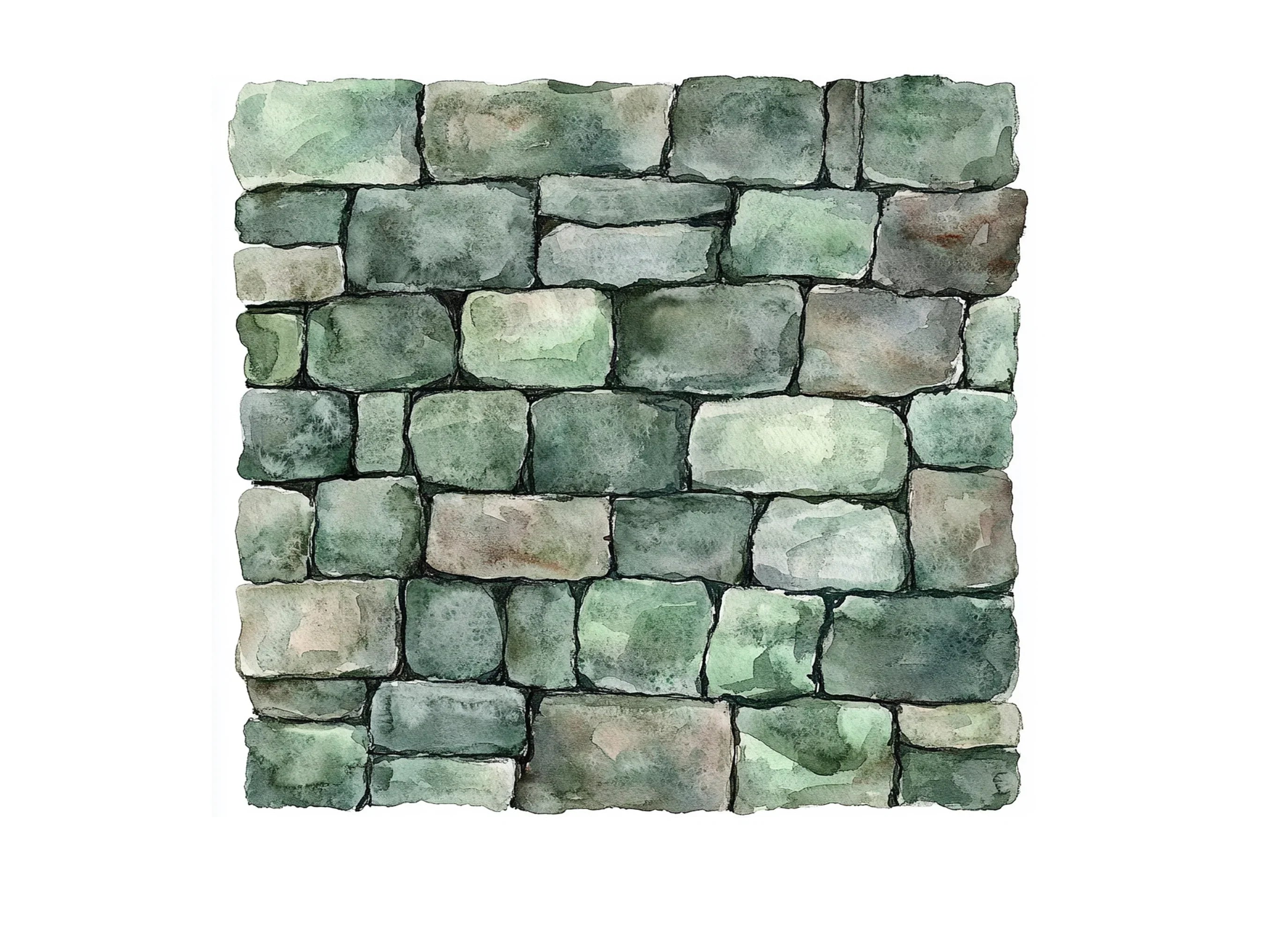 Seamless Green Brick Wall Clipart Bundle