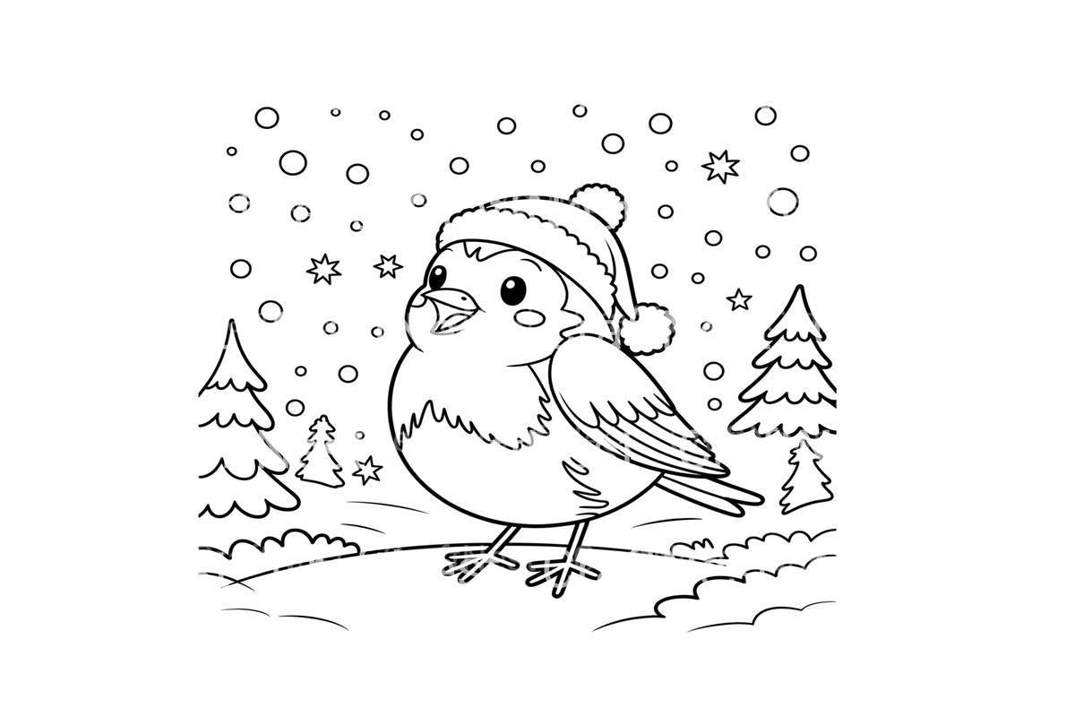 Cute Winter Birds Coloring Books