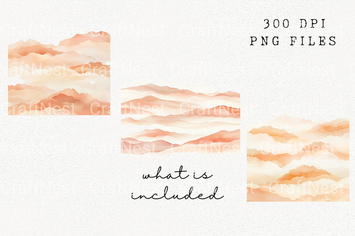 Misty Mountain Landscape Clipart Bundle