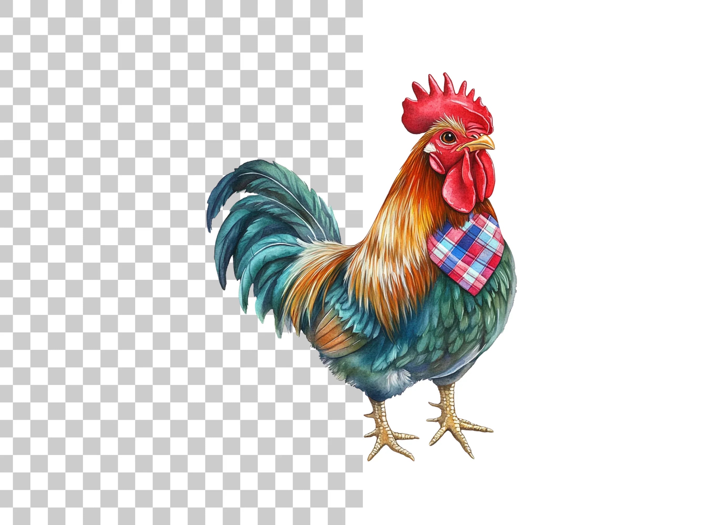 Rooster Bandana Clipart Bundle
