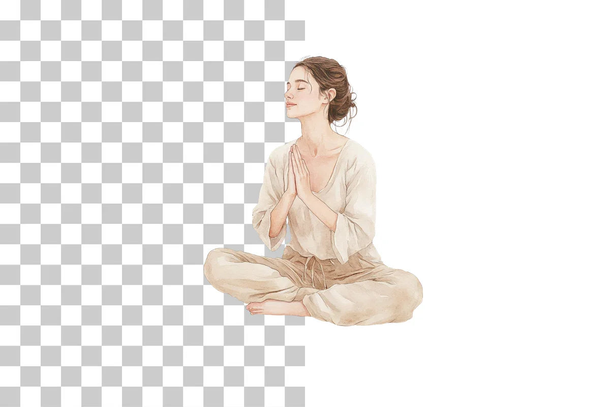 Meditating Yoga Woman Clipart Bundle - CraftNest - Digital Crafting and Art