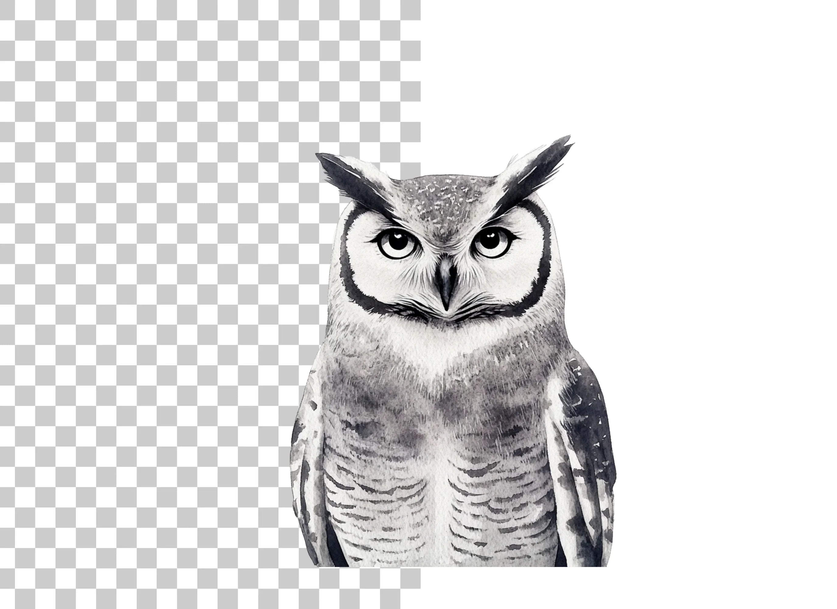 Majestic Horned Owl Clipart Bundle