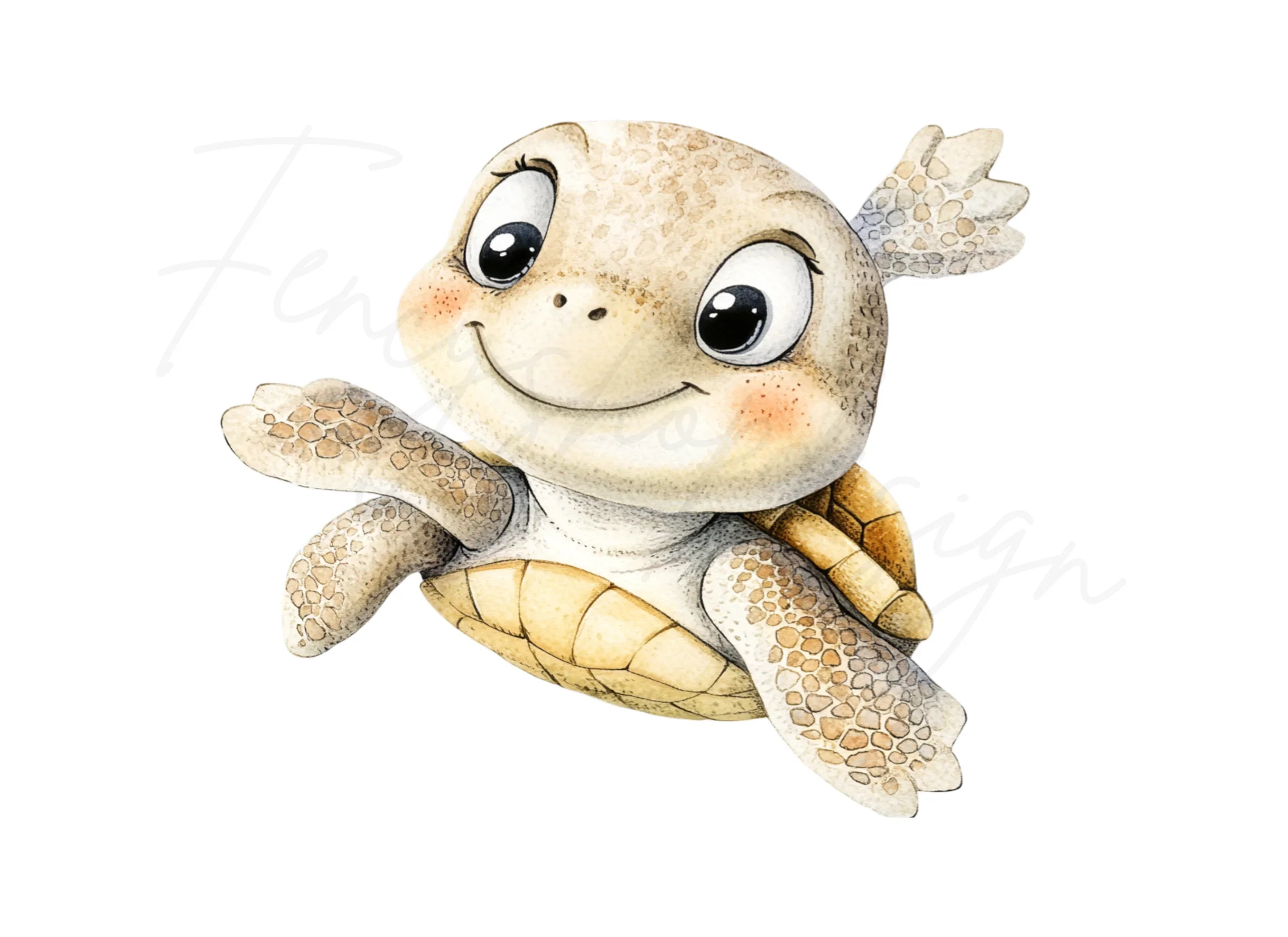 Adorable Baby Sea Turtles Clipart Bundle