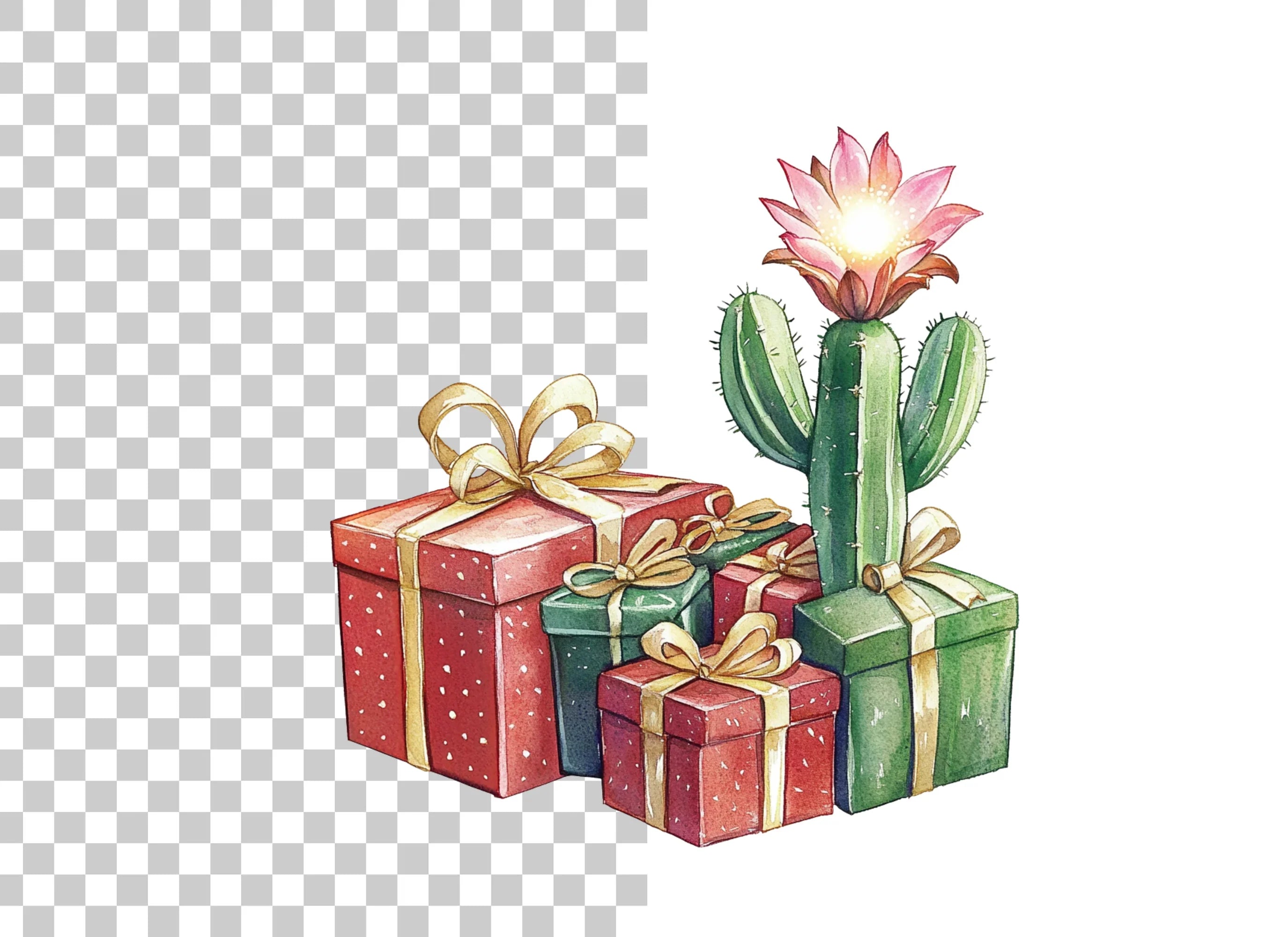 Desert Christmas Presents Clipart Bundle