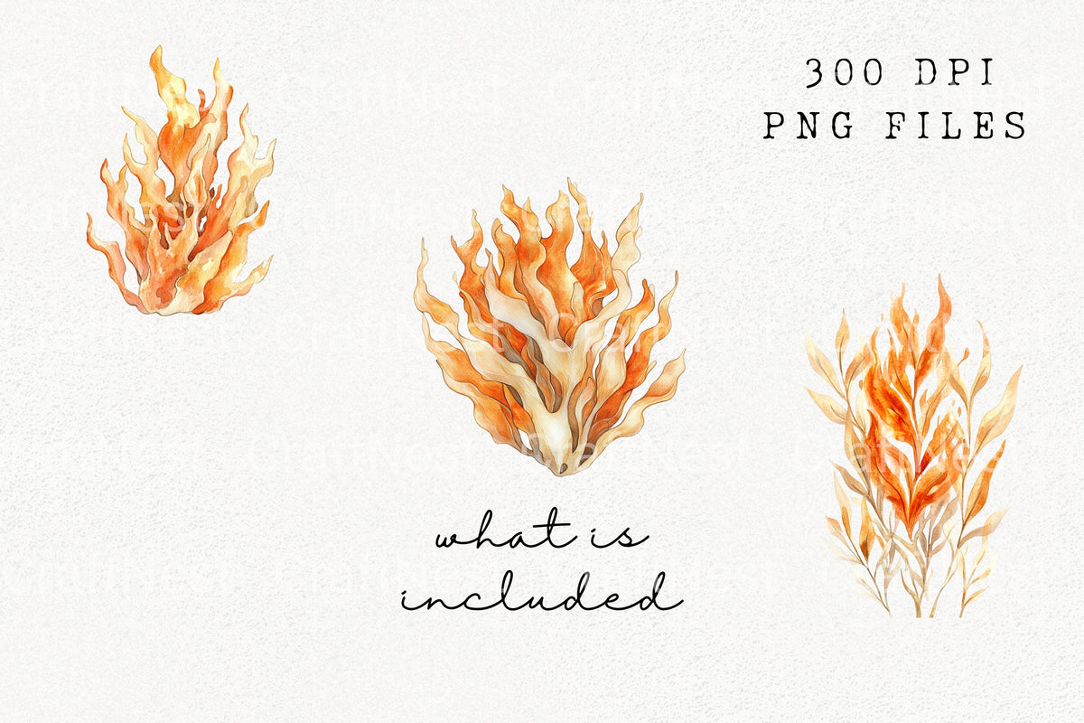 Orange Foliage Clipart Bundle