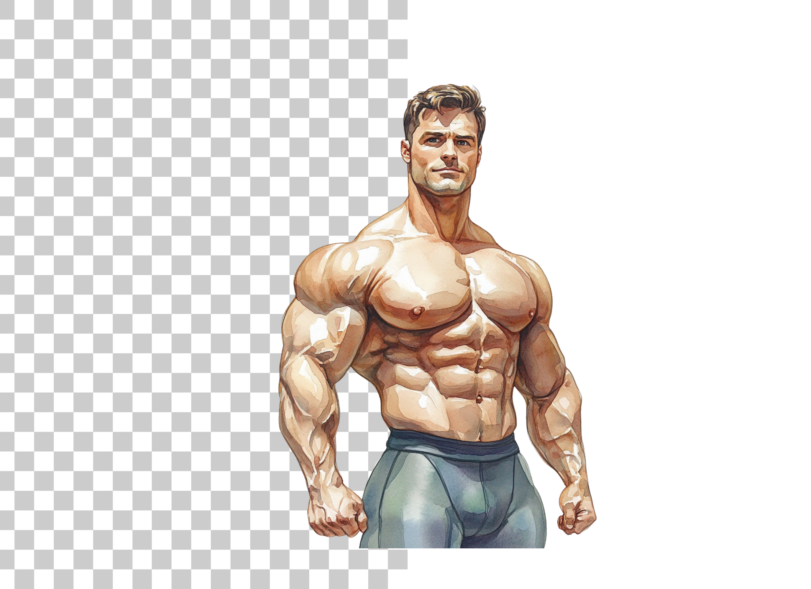 Muscular Bodybuilders Clipart Bundle