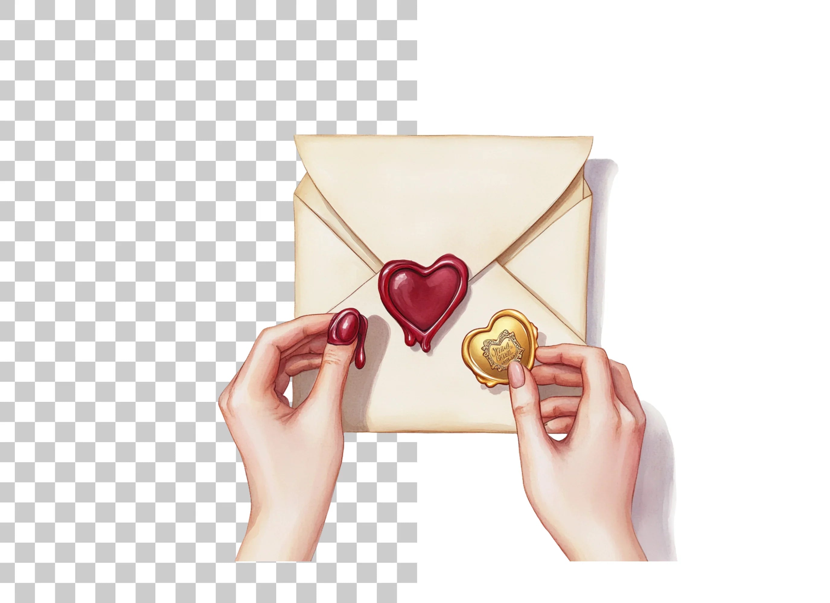 Sealing Love Letters Clipart Bundle