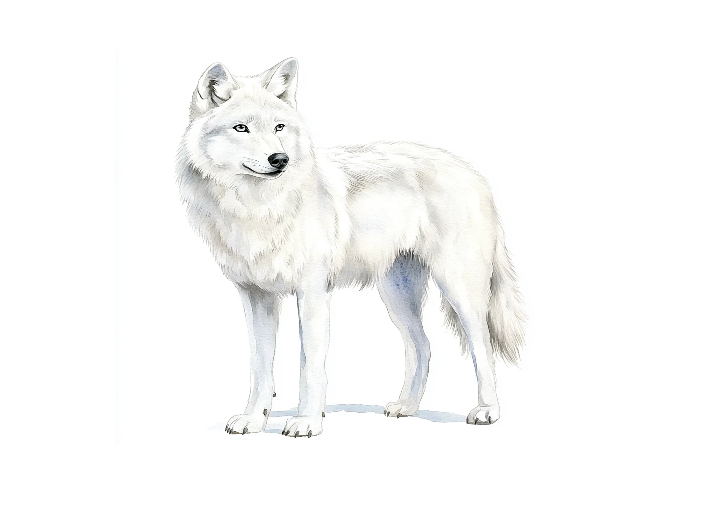 White Wolf Arctic Wolves Clipart Bundle