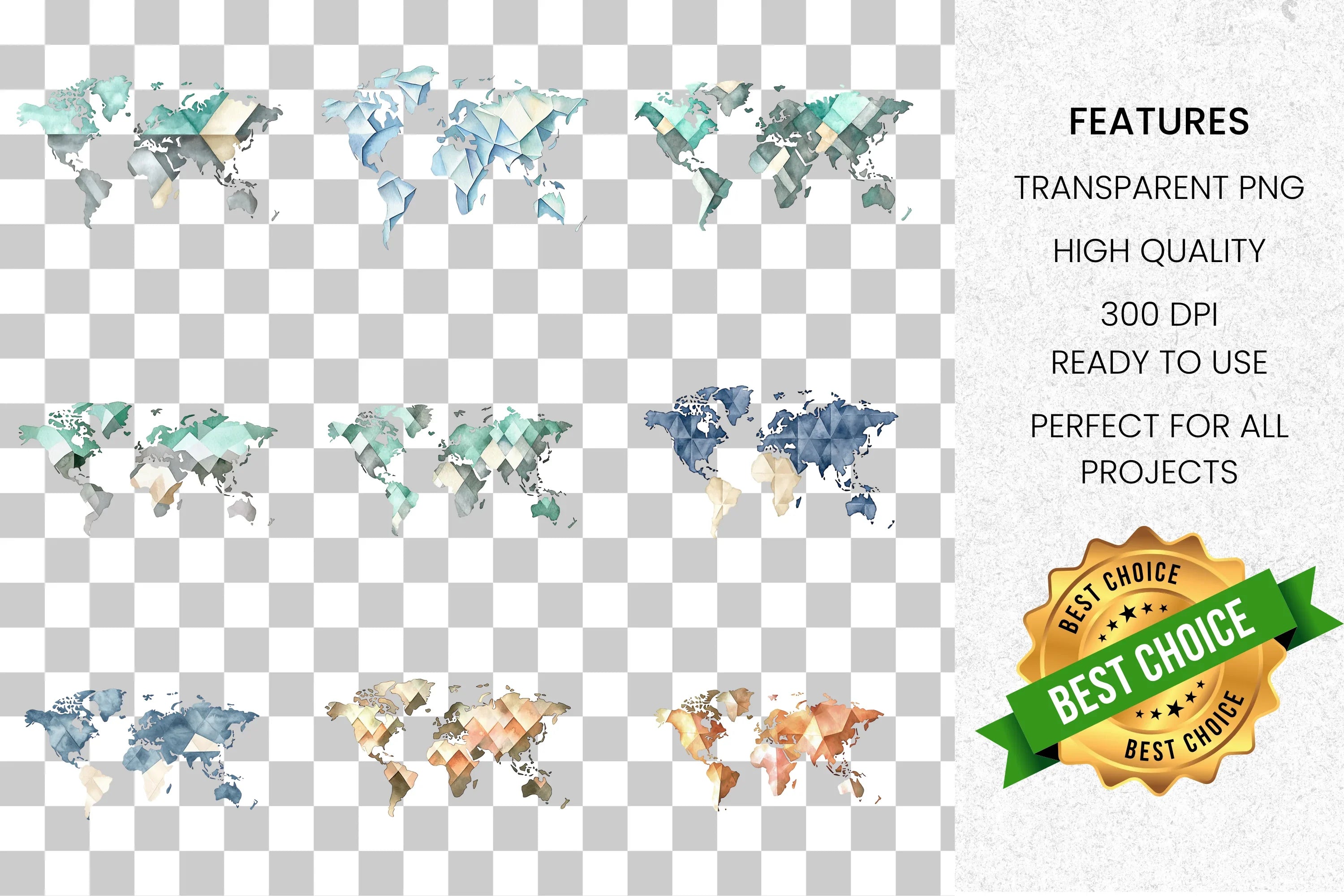 World Map Clipart Bundle