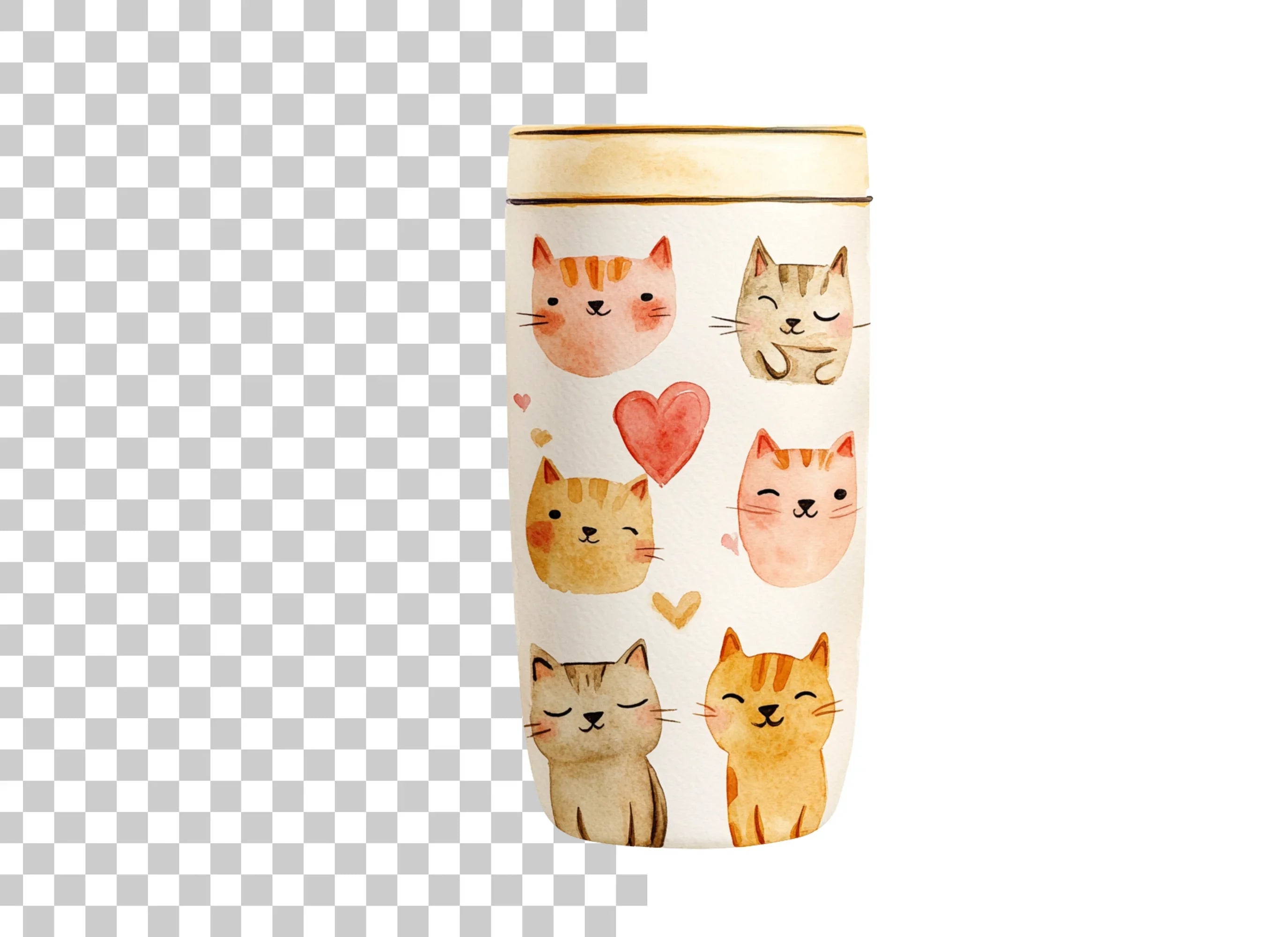 Cute Cat Faces Tumbler Clipart Bundle