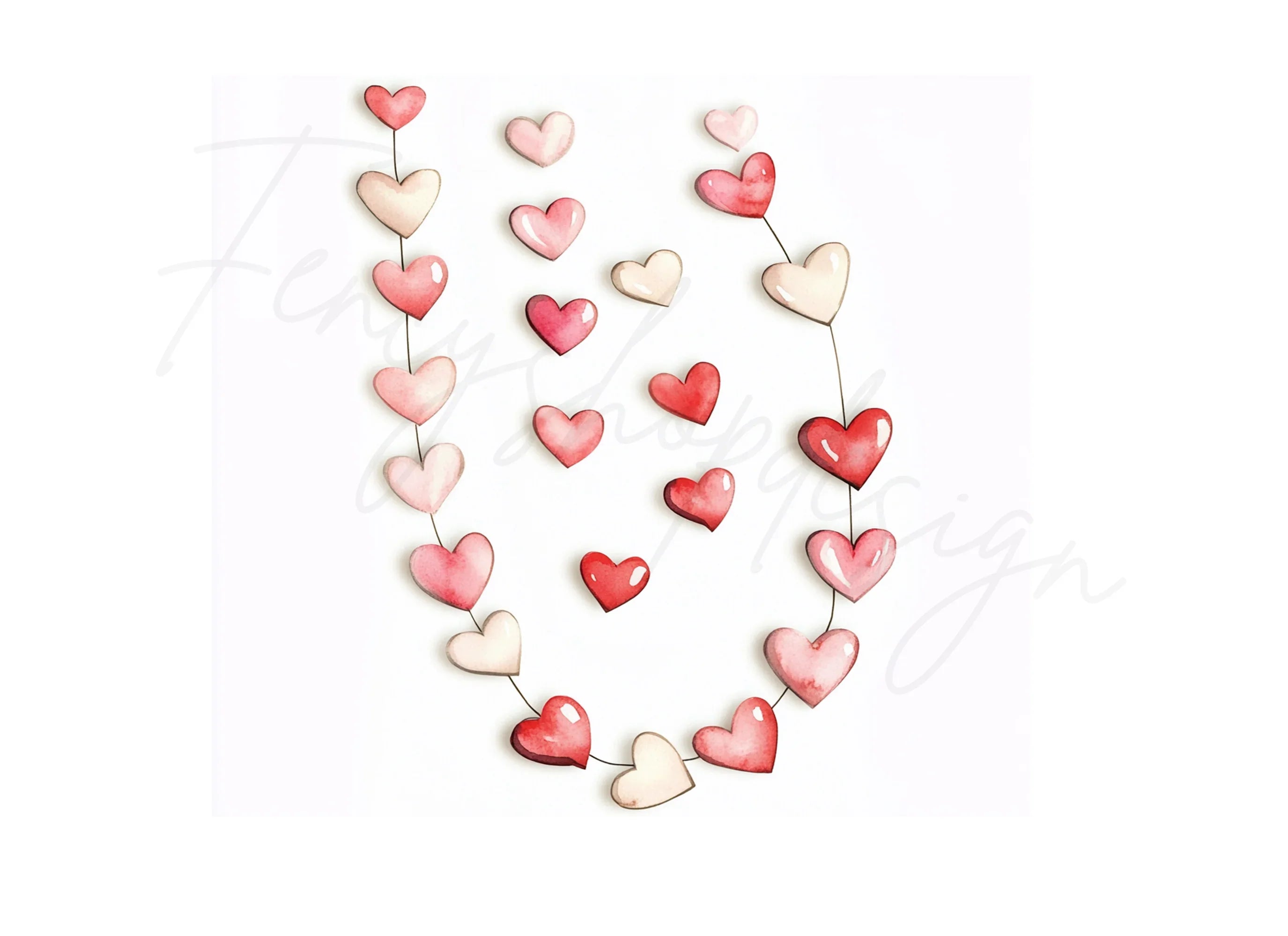 Heart Garland Clipart Bundle