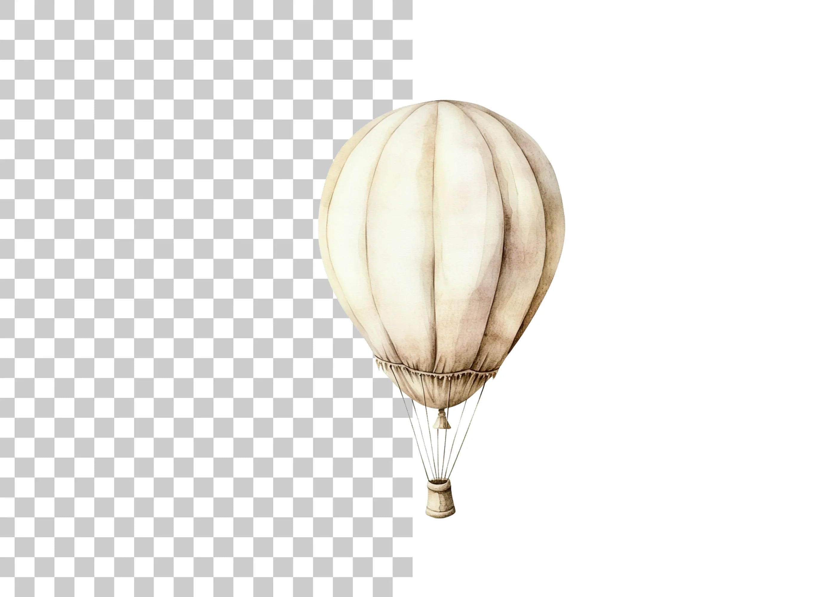 Vintage Hot Air Balloon Clipart Bundle
