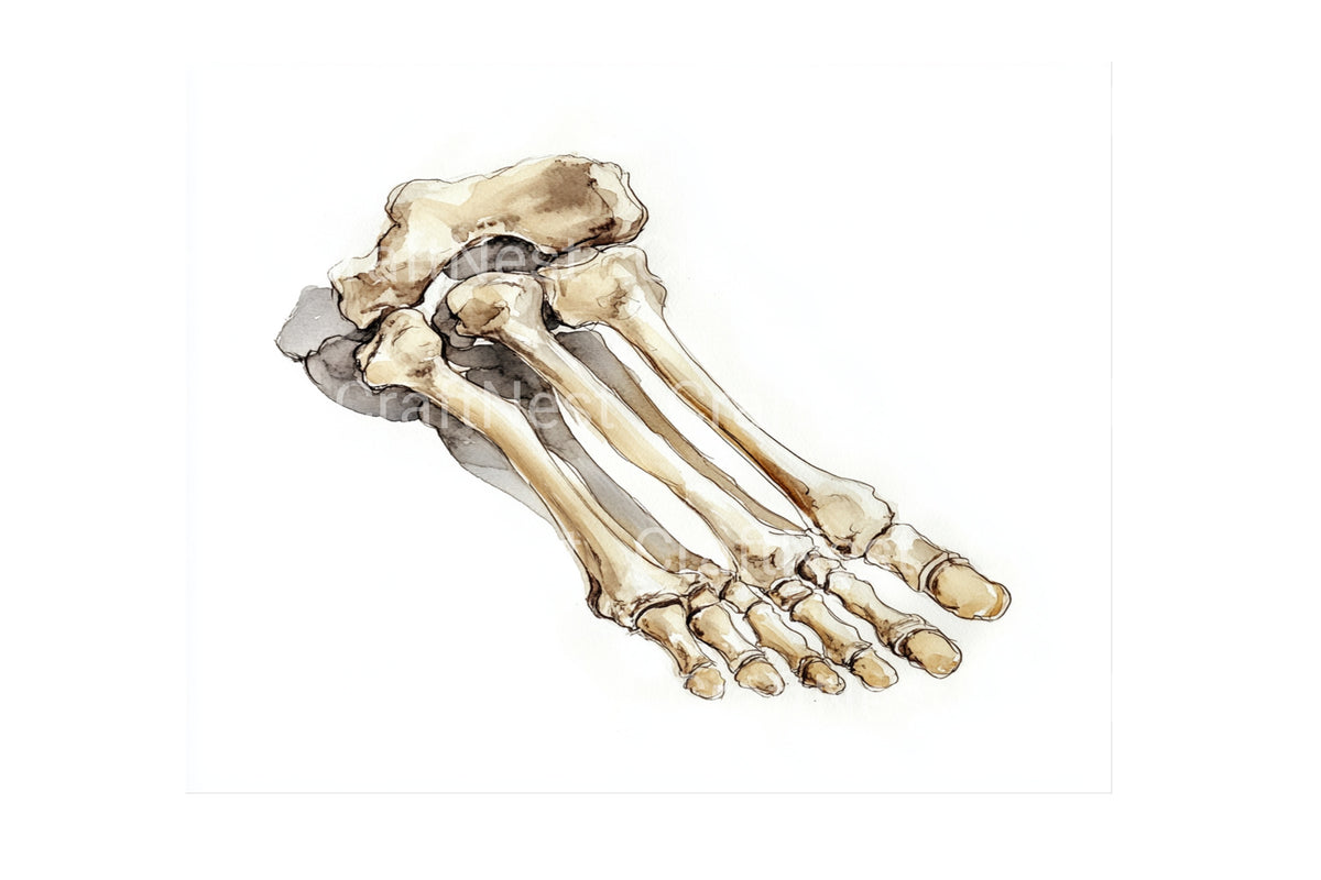 Detailed Foot Skeleton Anatomy Clipart Bundle