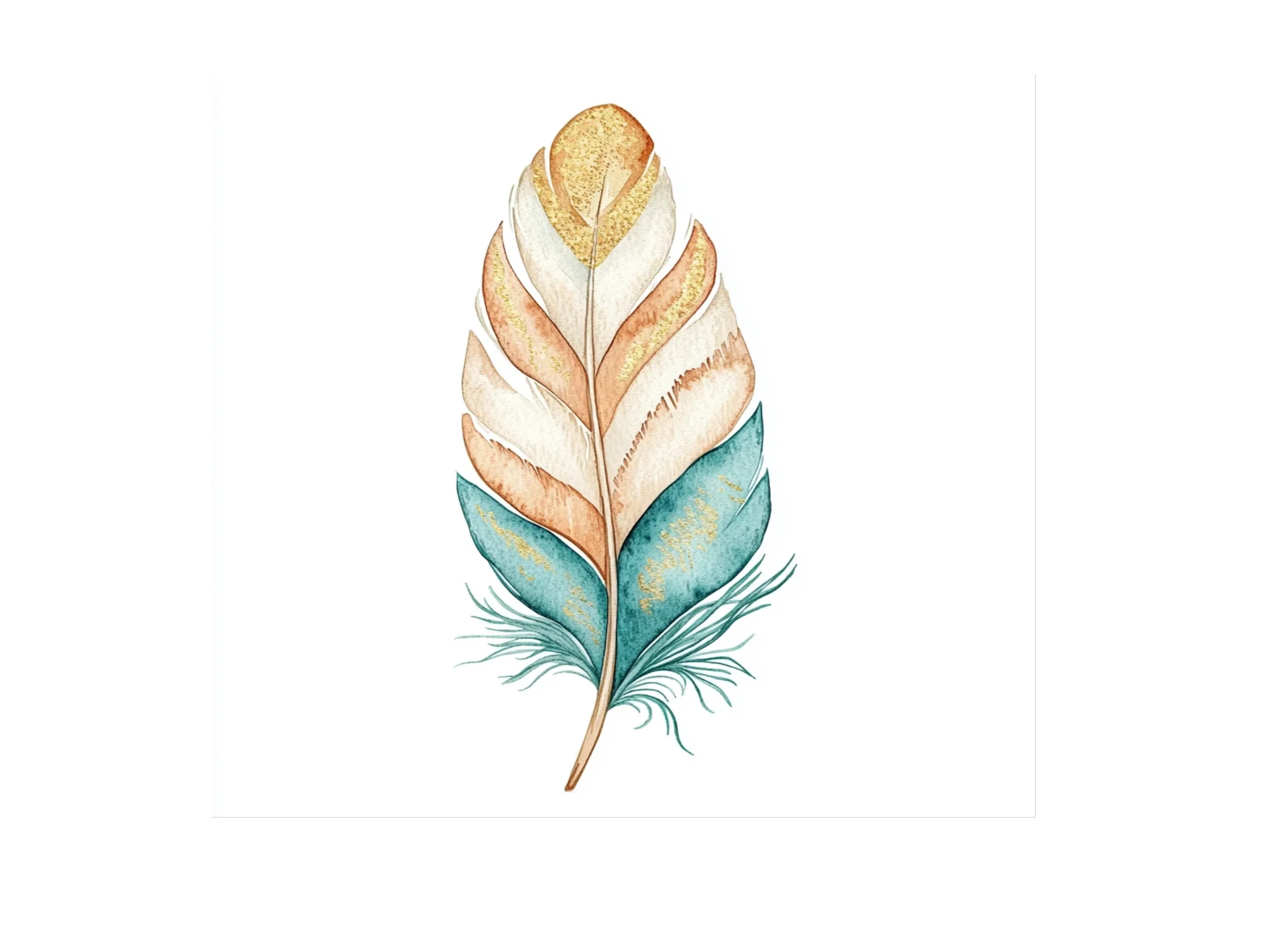 Boho Chic Feather Clipart Bundle