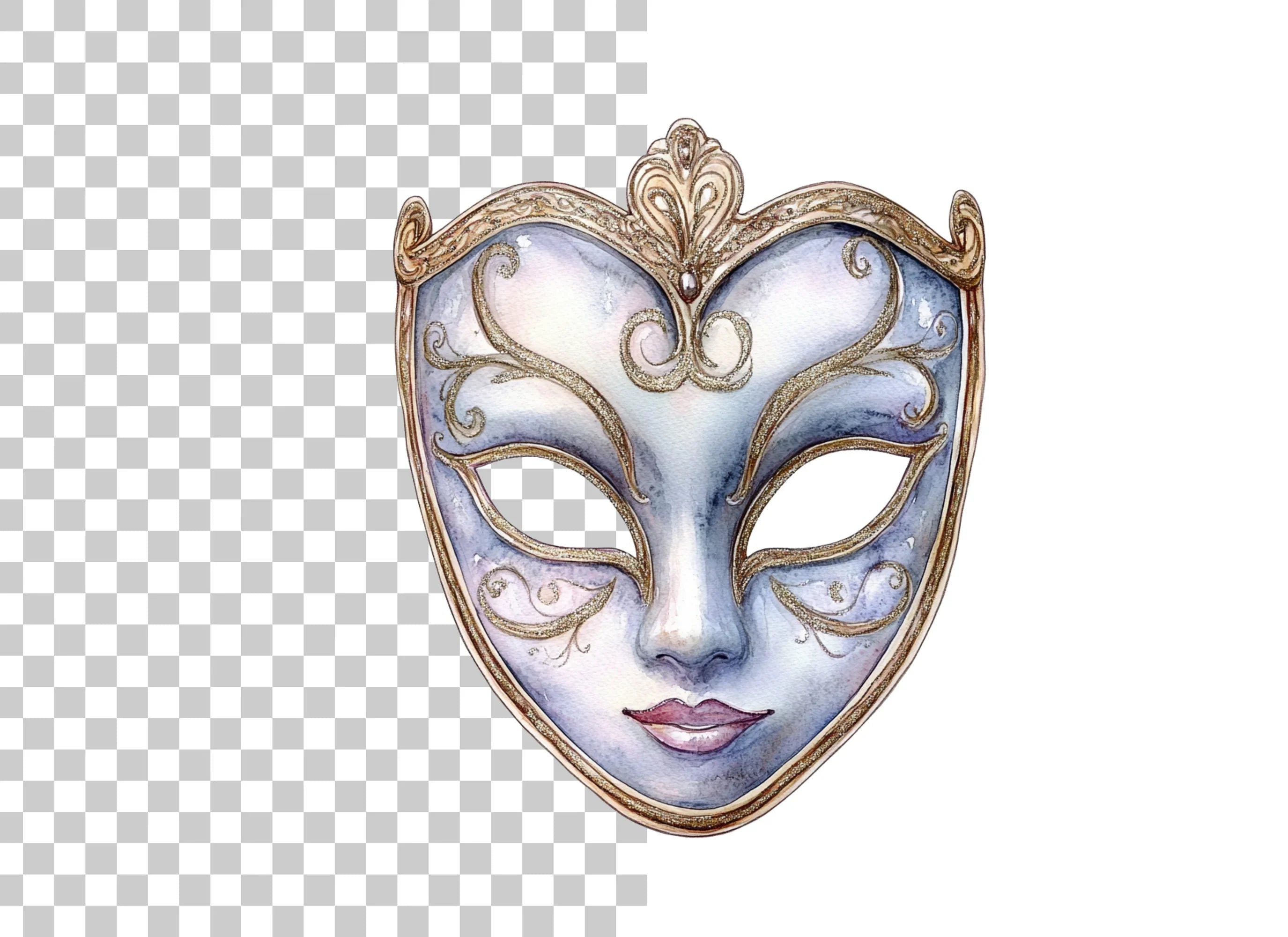 Elegant Venetian Mask Clipart Bundle