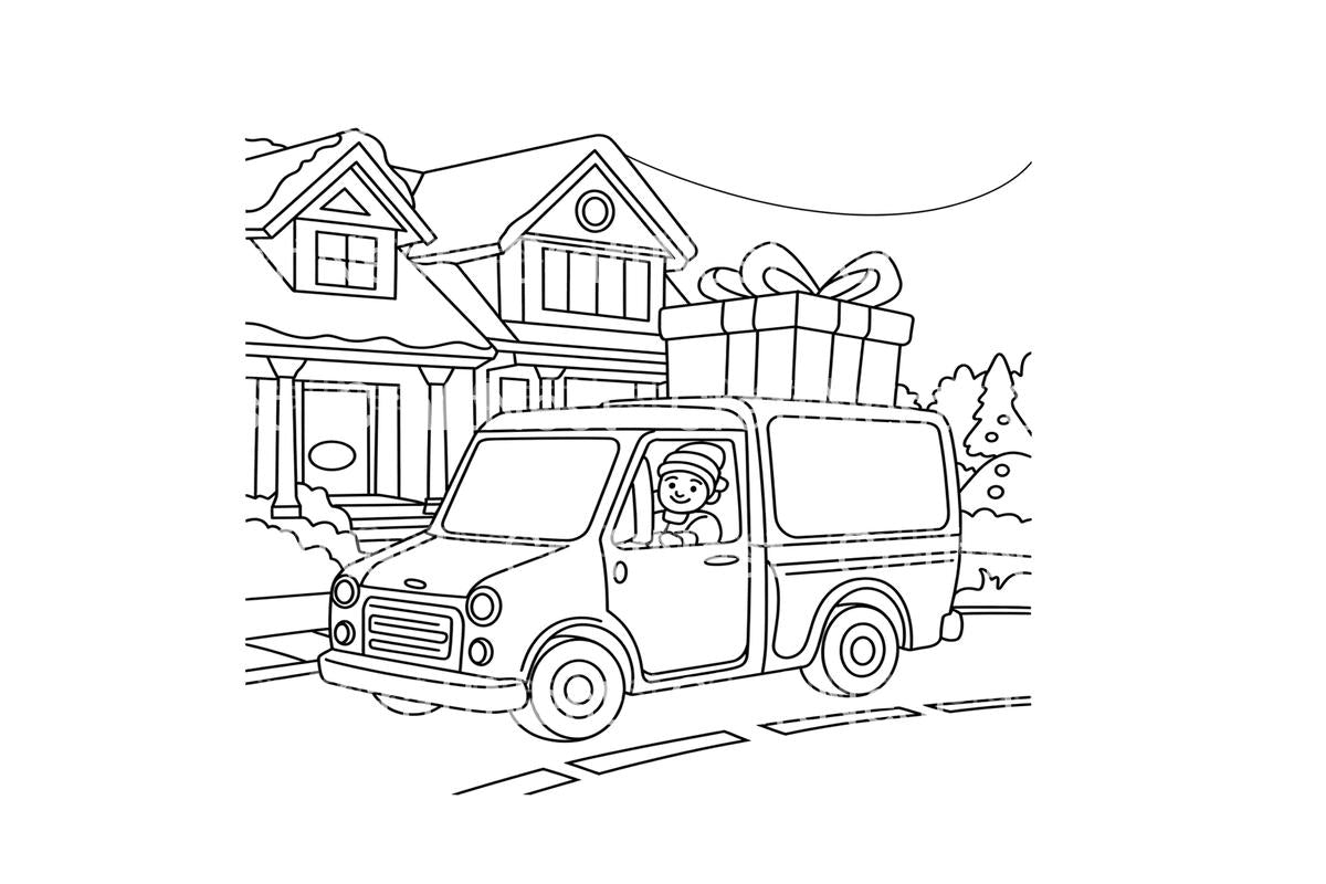 Christmas Delivery Truck Coloring Books